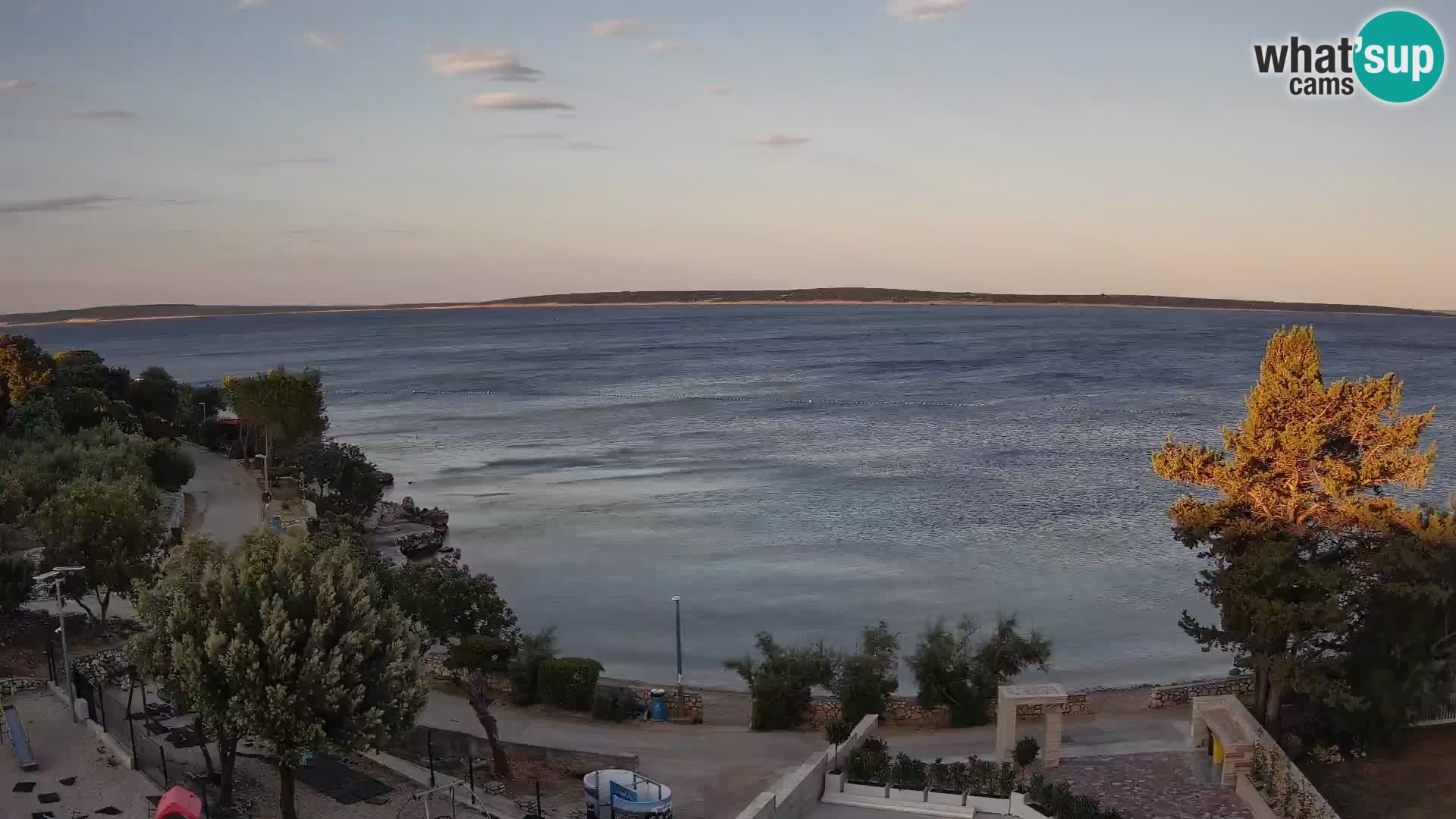 Webcam Plage Male Mandre – Vue en direct depuis l’île de Pag