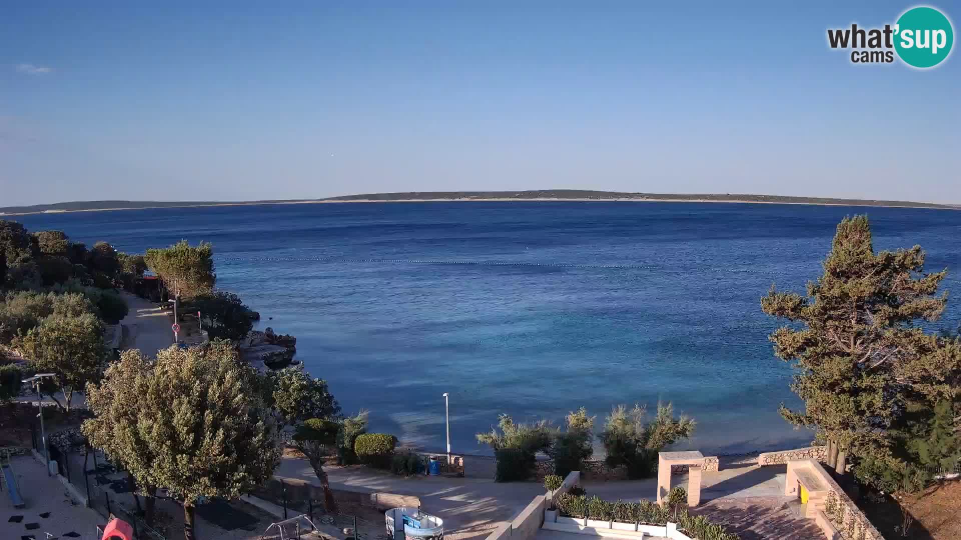 Webcam Plage Male Mandre – Vue en direct depuis l’île de Pag