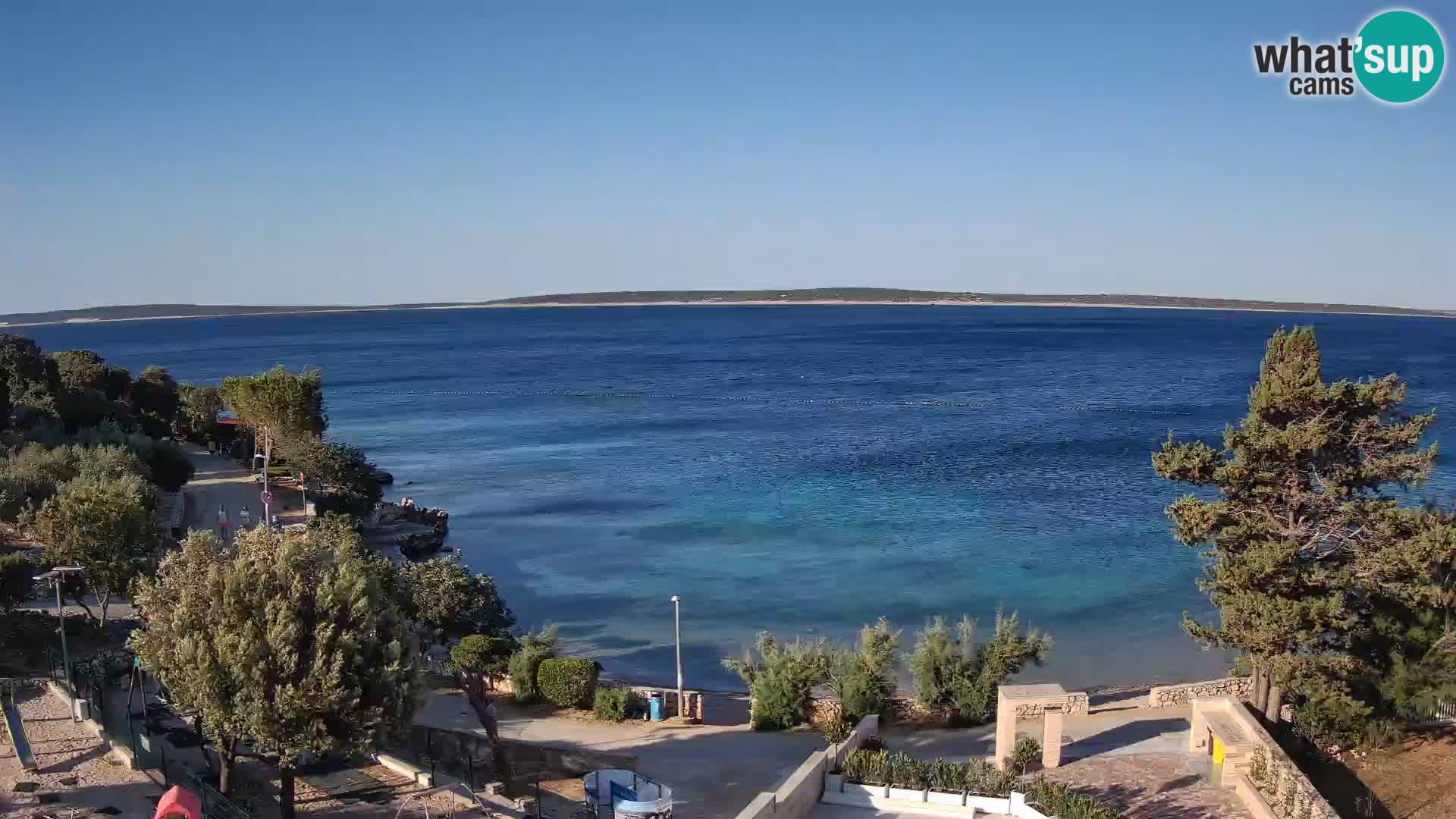 Webcam Plage Male Mandre – Vue en direct depuis l’île de Pag