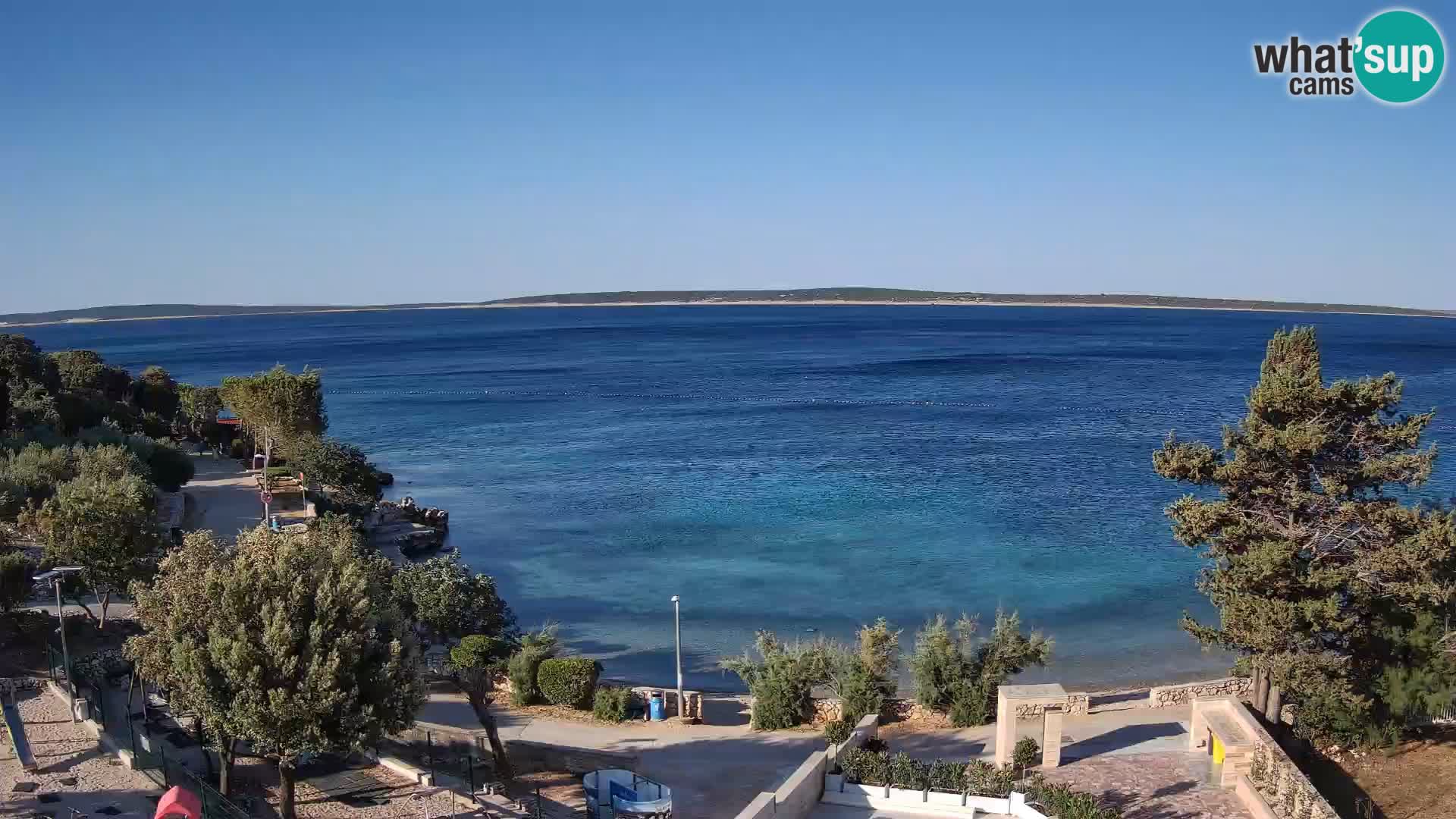 Webcam Plage Male Mandre – Vue en direct depuis l’île de Pag