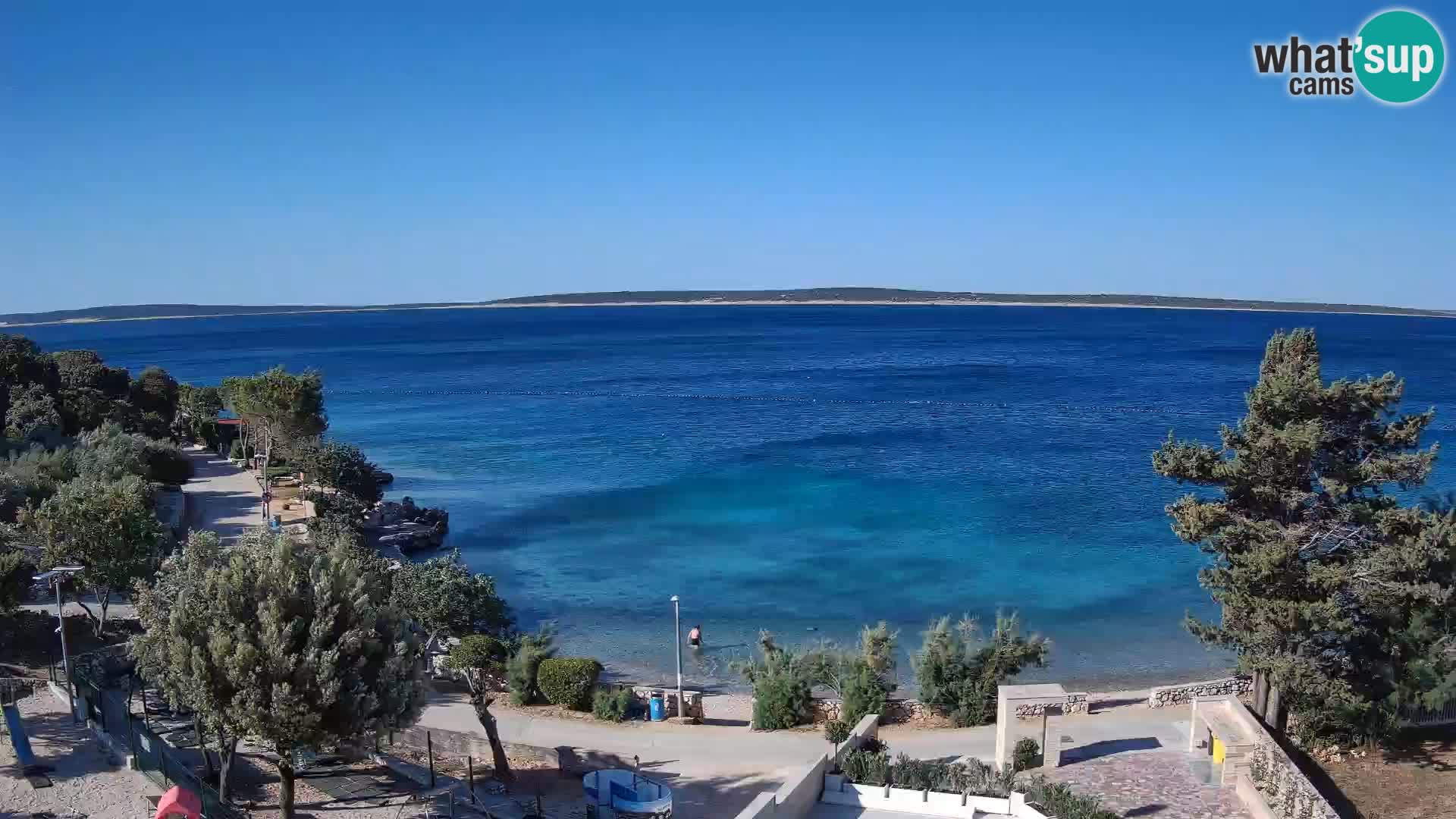 Webcam Plage Male Mandre – Vue en direct depuis l’île de Pag