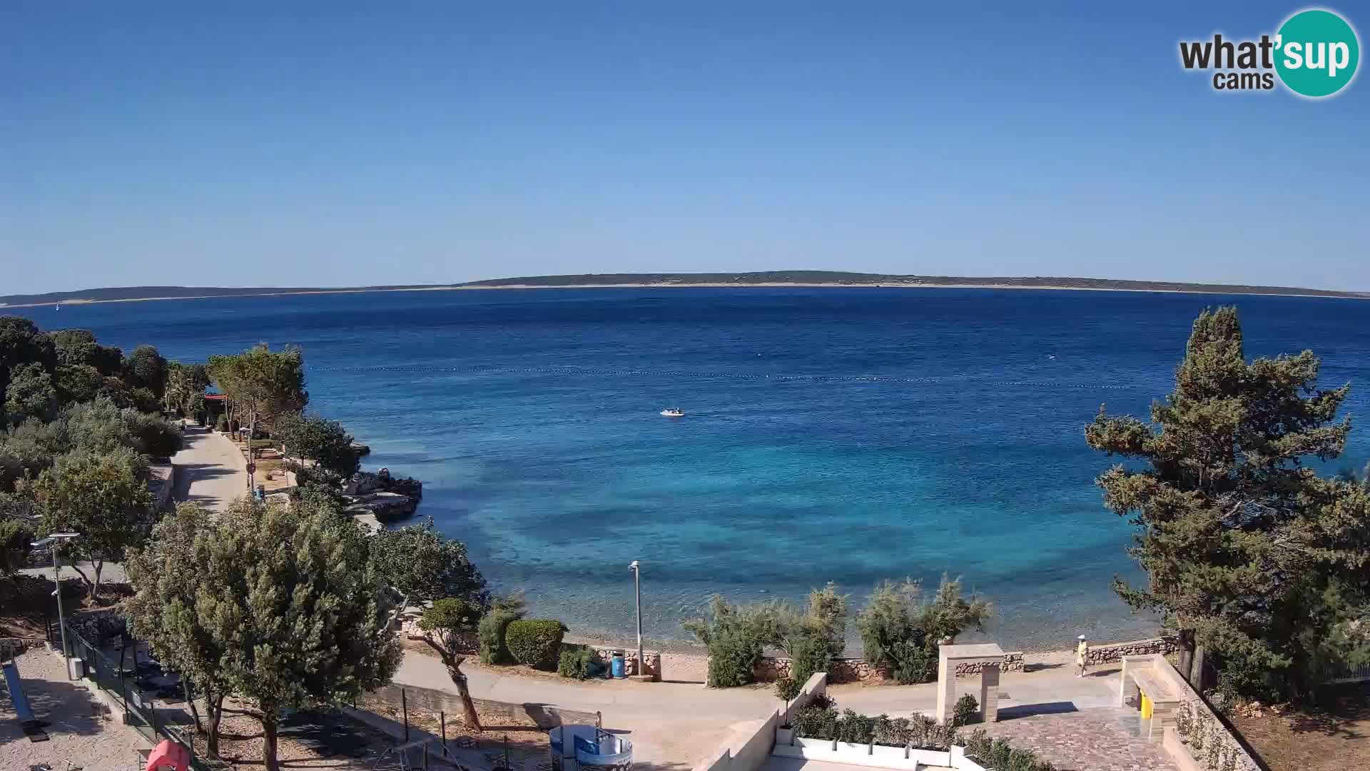 Webcam Plage Male Mandre – Vue en direct depuis l’île de Pag