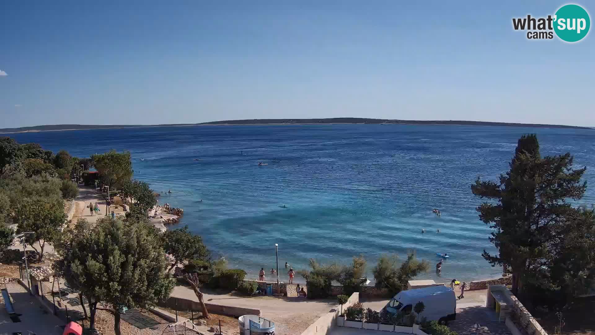Webcam Strand Male Mandre – Liveblick von der Insel Pag