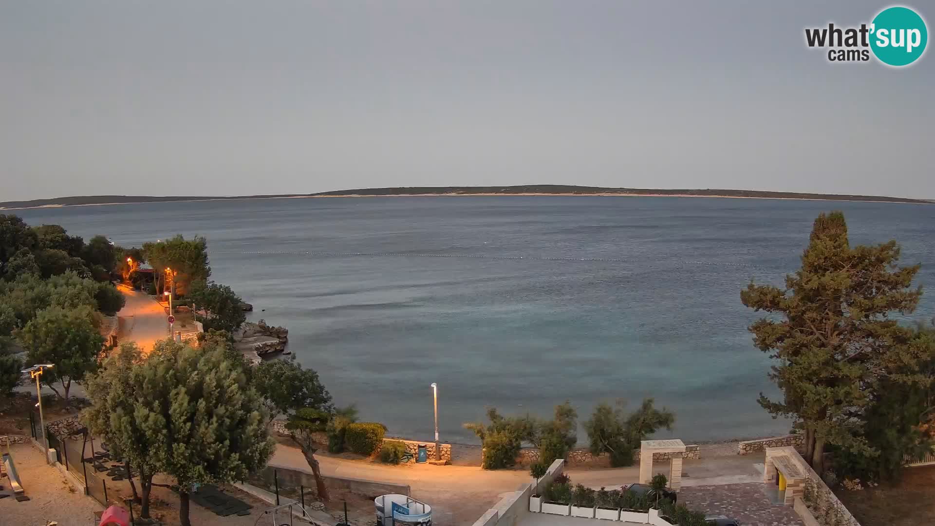 Webcam Plage Male Mandre – Vue en direct depuis l’île de Pag