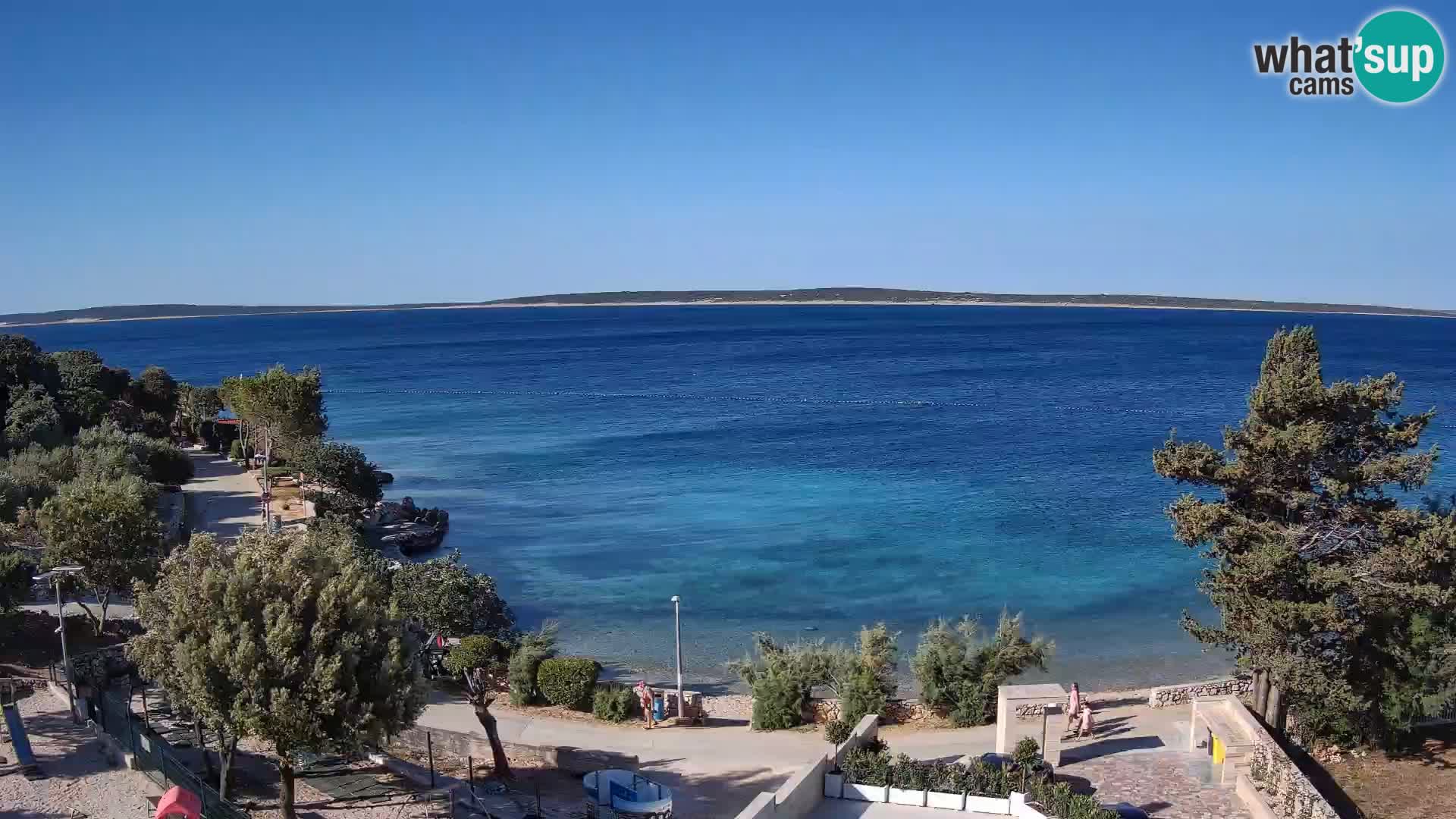 Web kamera Plaža Male Mandre – Pogled uživo s otoka Paga