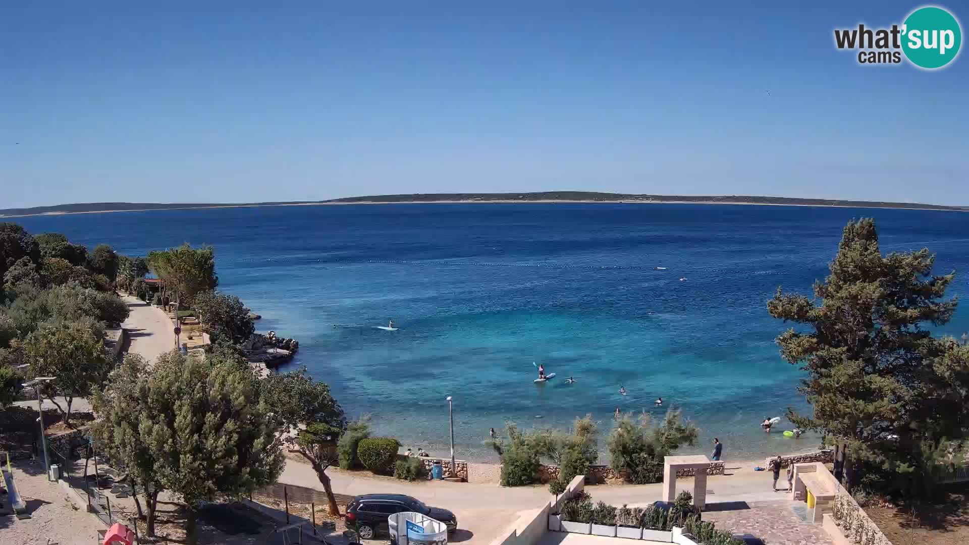 Web kamera Plaža Male Mandre – Pogled uživo s otoka Paga