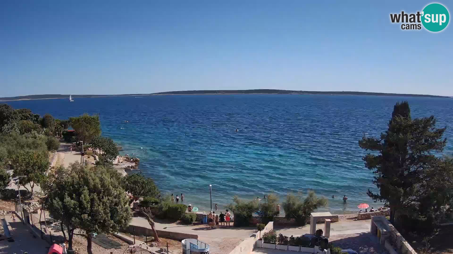 Webcam Plaža Male Mandre – Diretta dalla spiaggia sull’isola di Pag