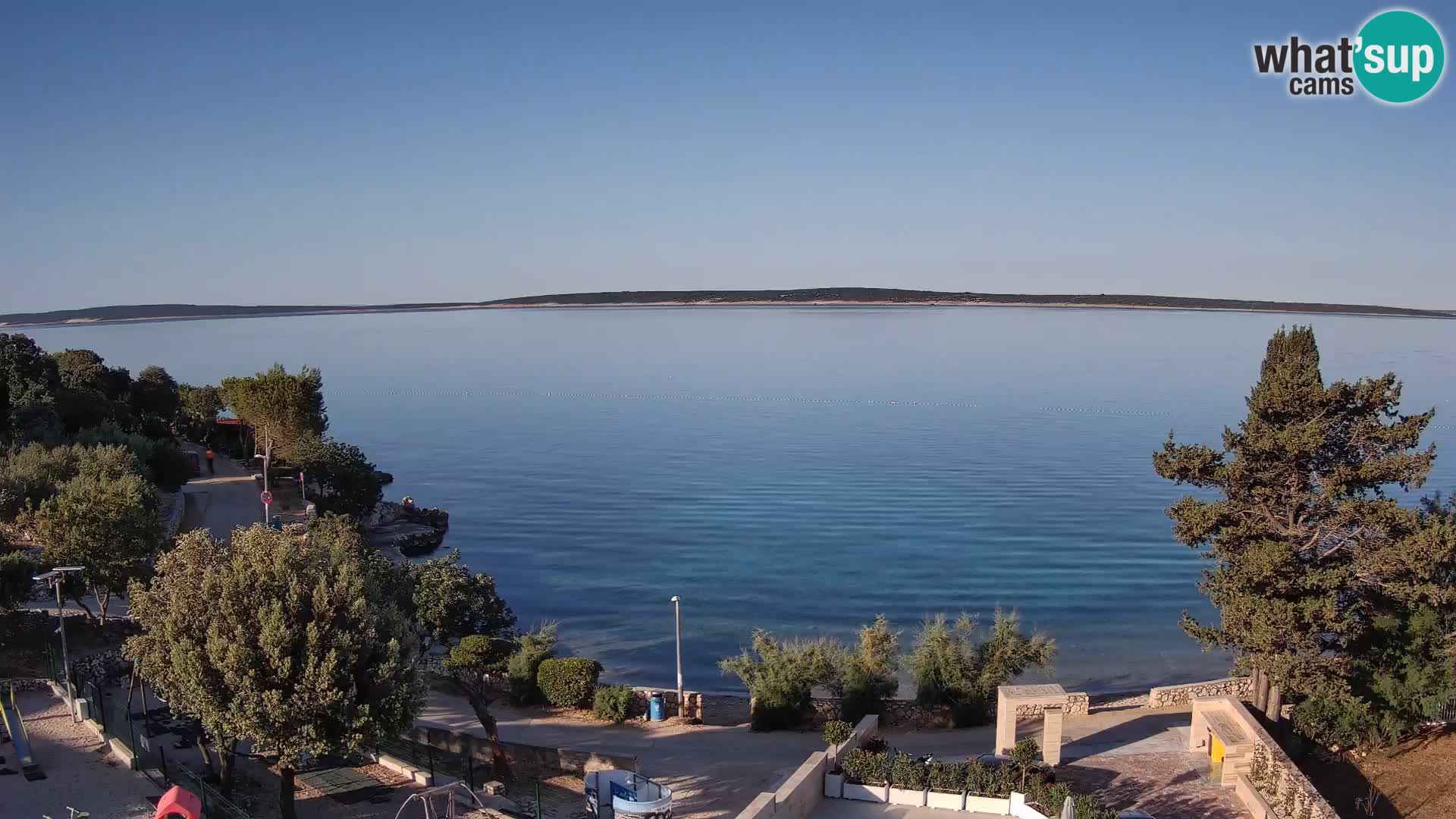 Web kamera Plaža Male Mandre – Pogled uživo s otoka Paga