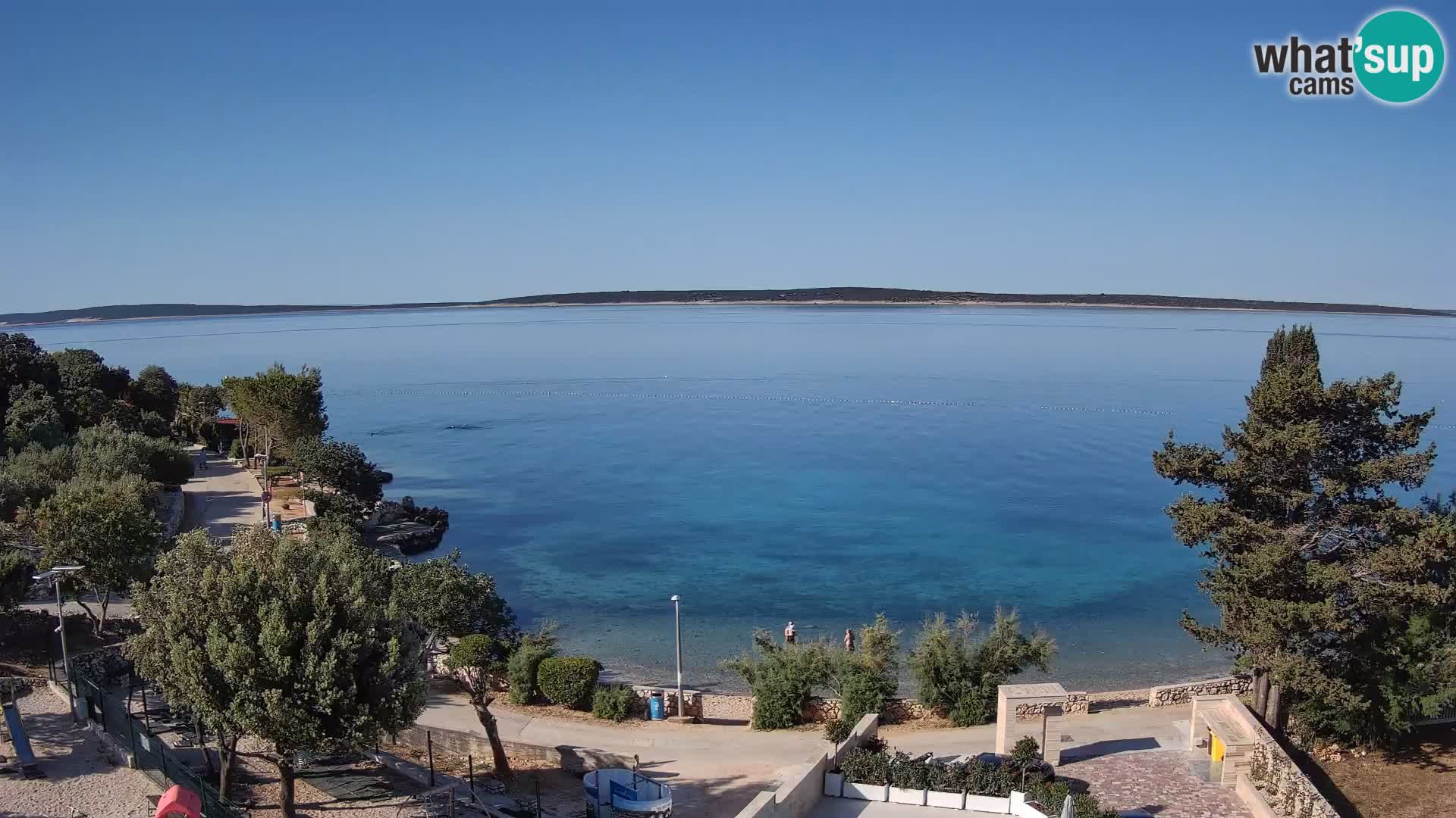 Web kamera Plaža Male Mandre – Pogled uživo s otoka Paga