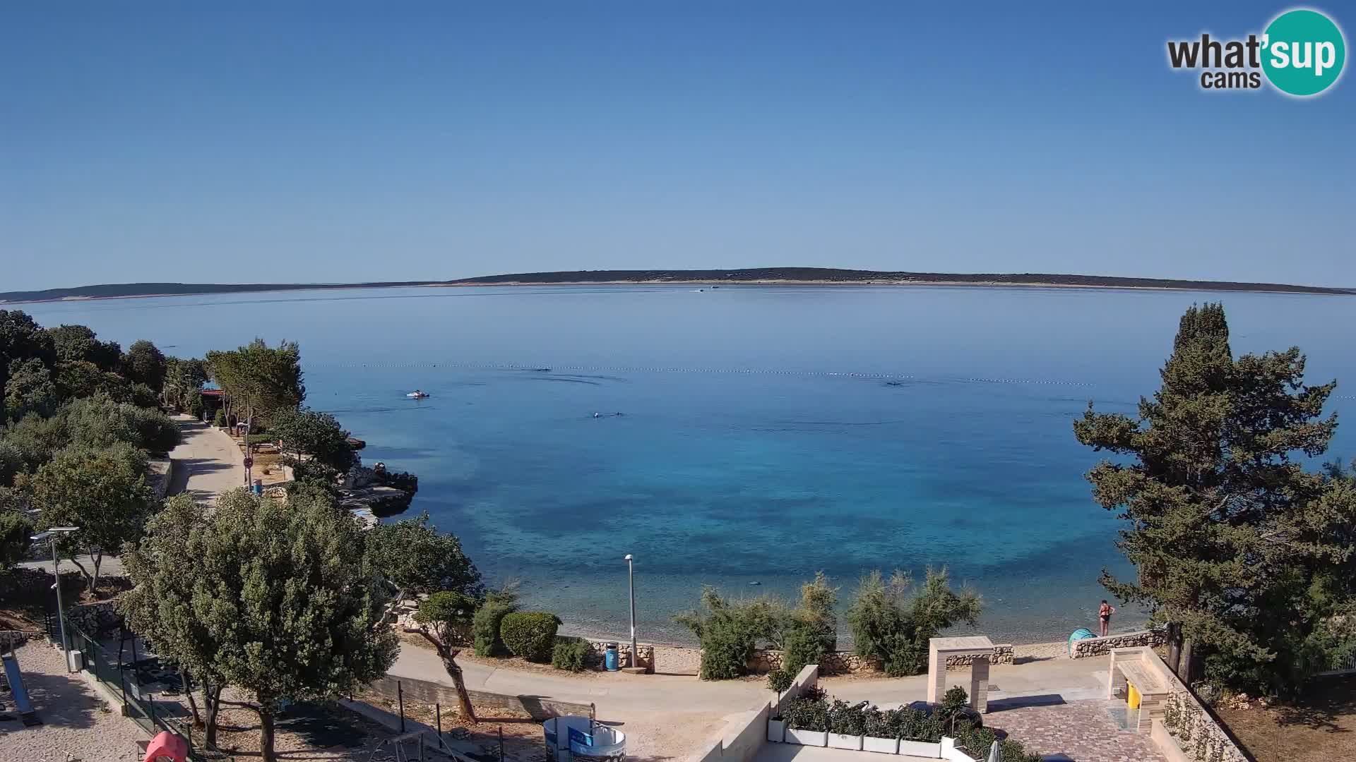 Webcam Plage Male Mandre – Vue en direct depuis l’île de Pag