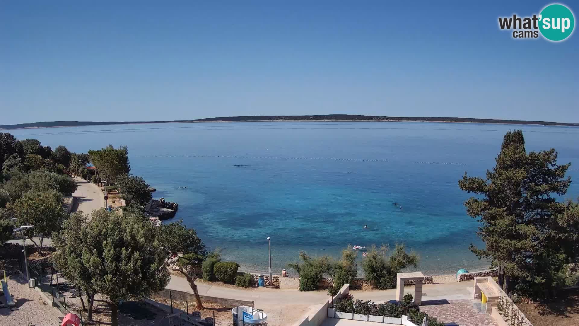 Webcam Plage Male Mandre – Vue en direct depuis l’île de Pag
