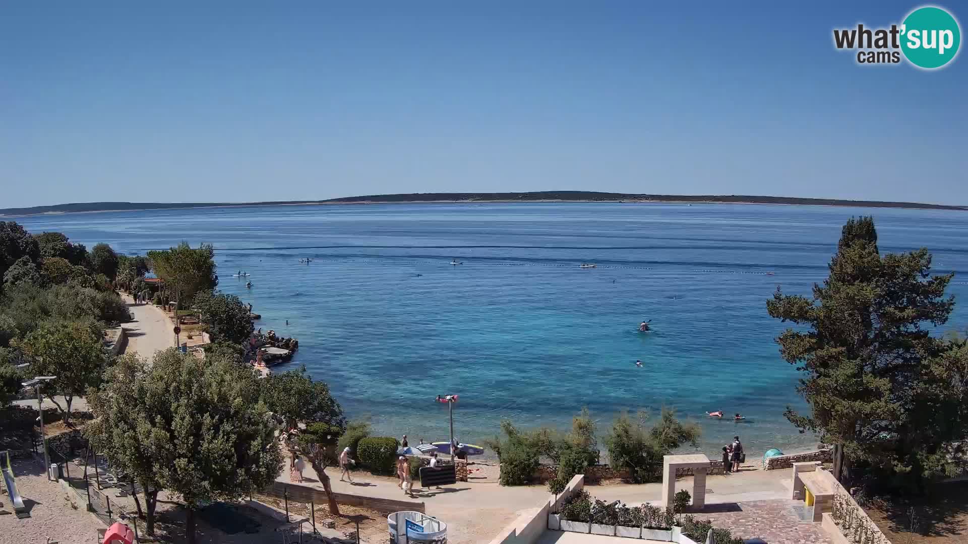 Spletna kamera Plaža Male Mandre – Pogled v živo z otoka Pag