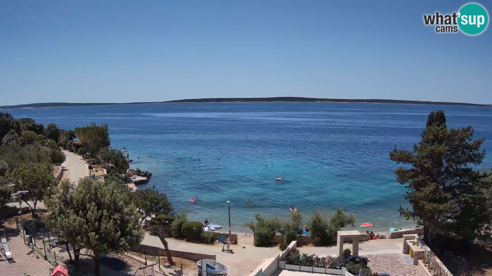Webcam Plaža Male Mandre – Diretta dalla spiaggia sull’isola di Pag