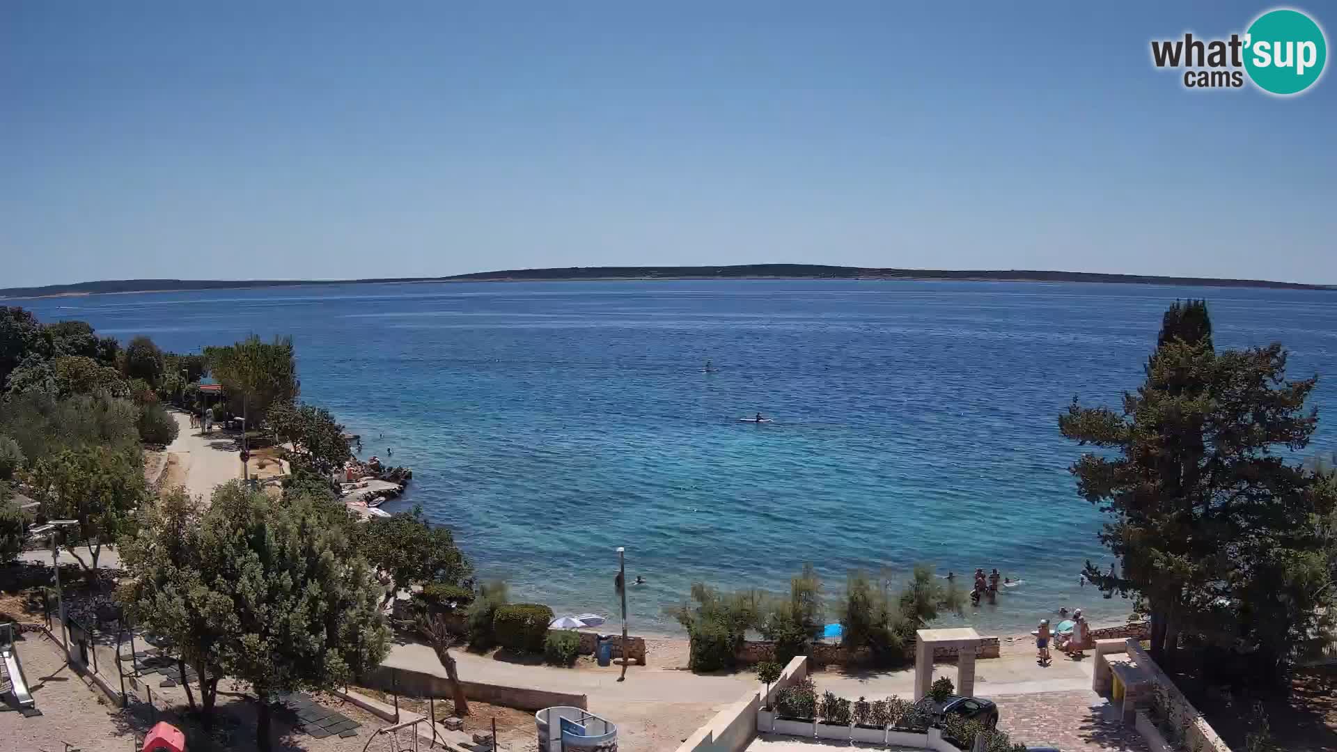 Web kamera Plaža Male Mandre – Pogled uživo s otoka Paga