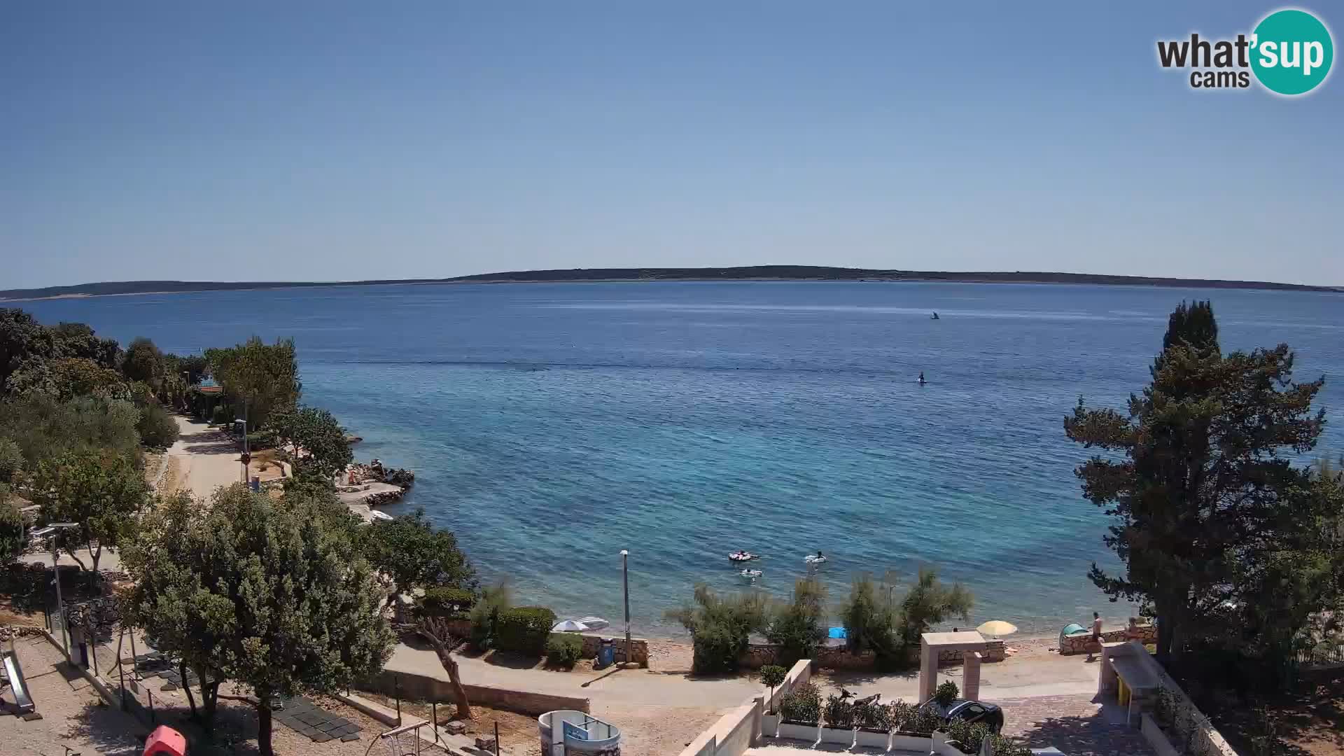 Web kamera Plaža Male Mandre – Pogled uživo s otoka Paga