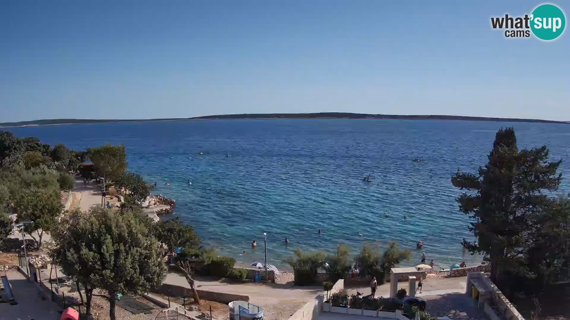 Web kamera Plaža Male Mandre – Pogled uživo s otoka Paga