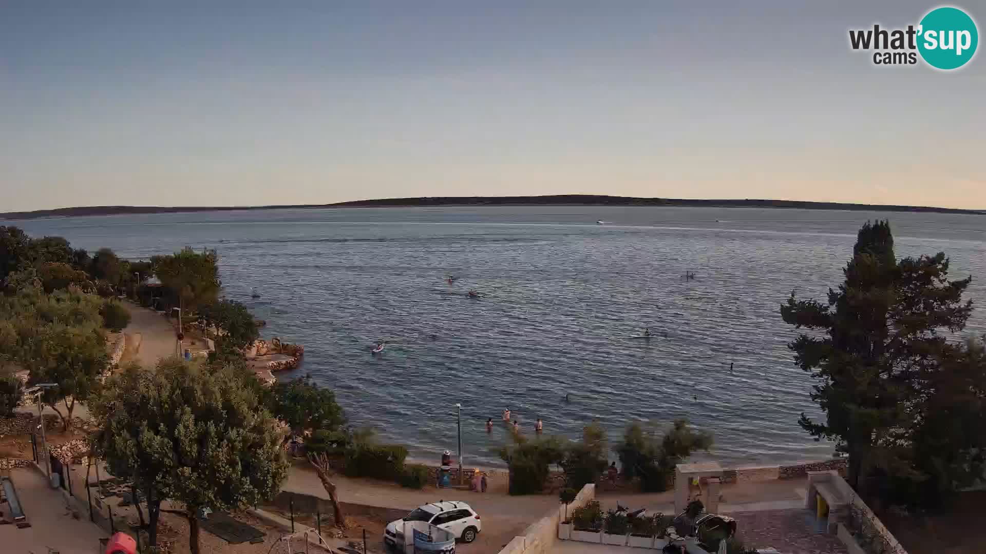 Web kamera Plaža Male Mandre – Pogled uživo s otoka Paga
