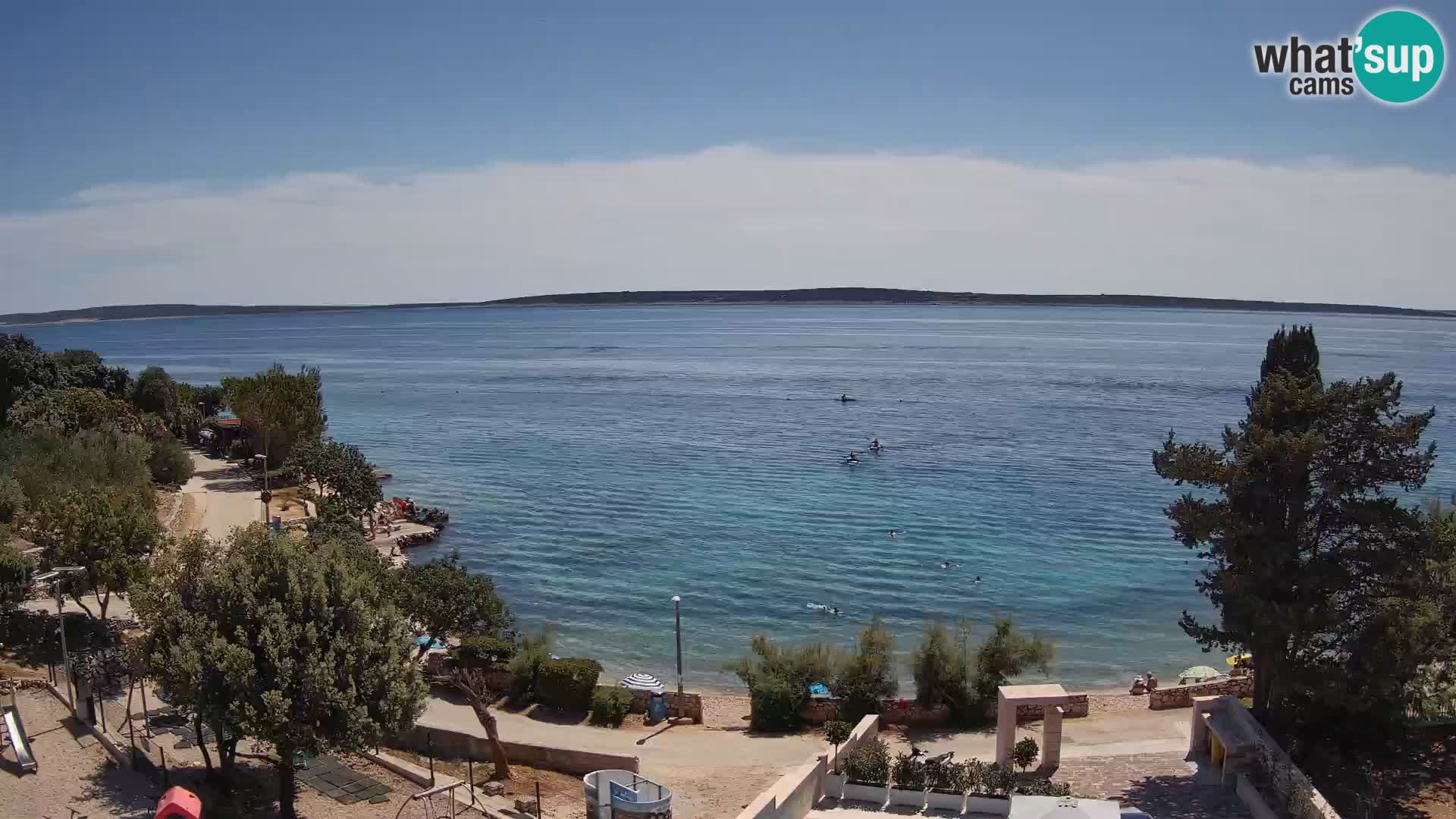 Web kamera Plaža Male Mandre – Pogled uživo s otoka Paga