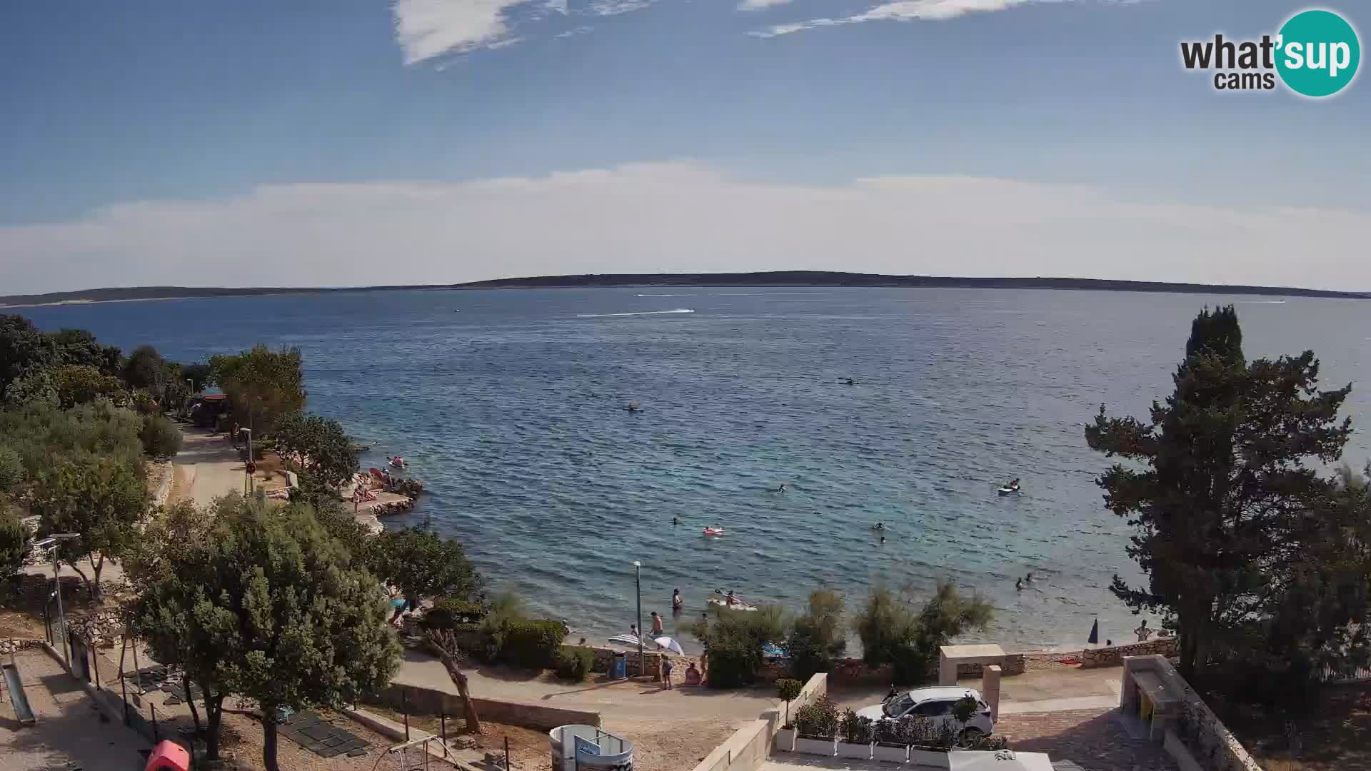 Web kamera Plaža Male Mandre – Pogled uživo s otoka Paga