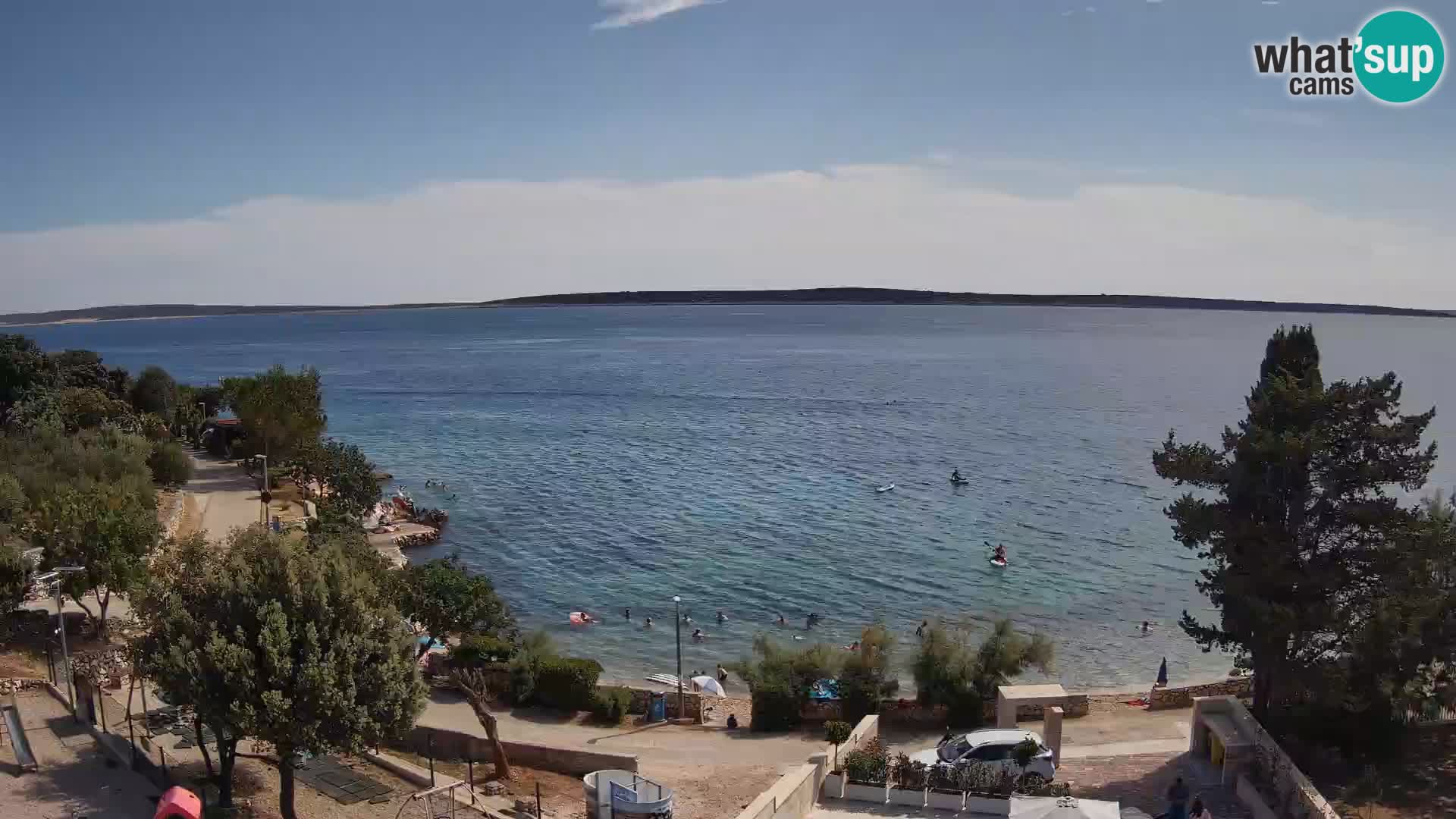 Webcam Plage Male Mandre – Vue en direct depuis l’île de Pag