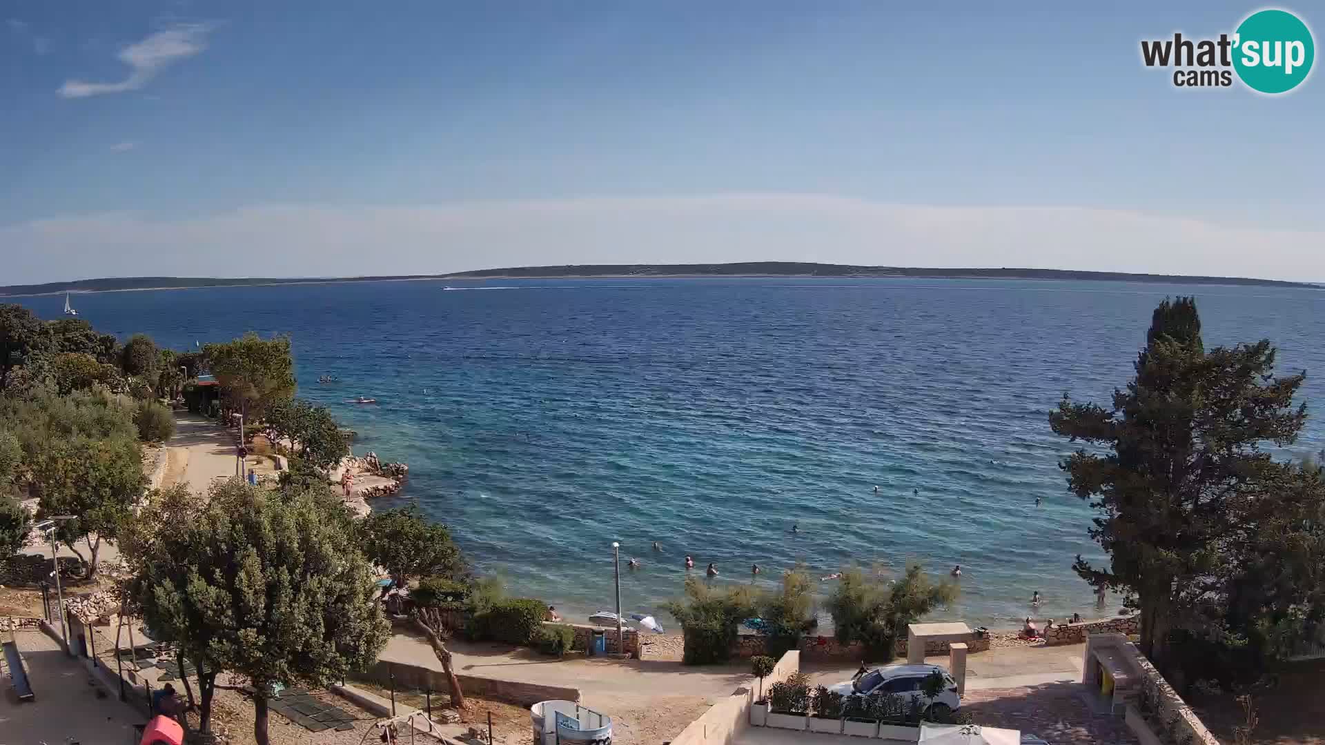 Web kamera Plaža Male Mandre – Pogled uživo s otoka Paga