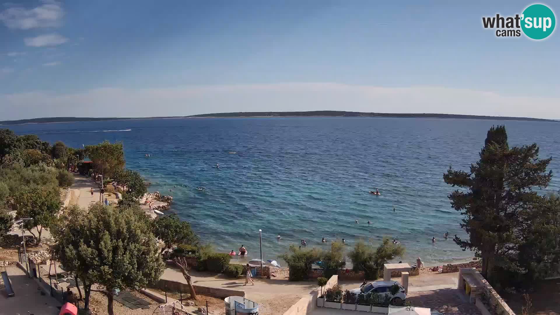 Webcam Plage Male Mandre – Vue en direct depuis l’île de Pag