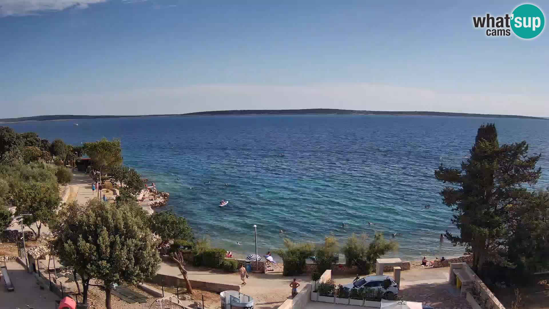 Spletna kamera Plaža Male Mandre – Pogled v živo z otoka Pag