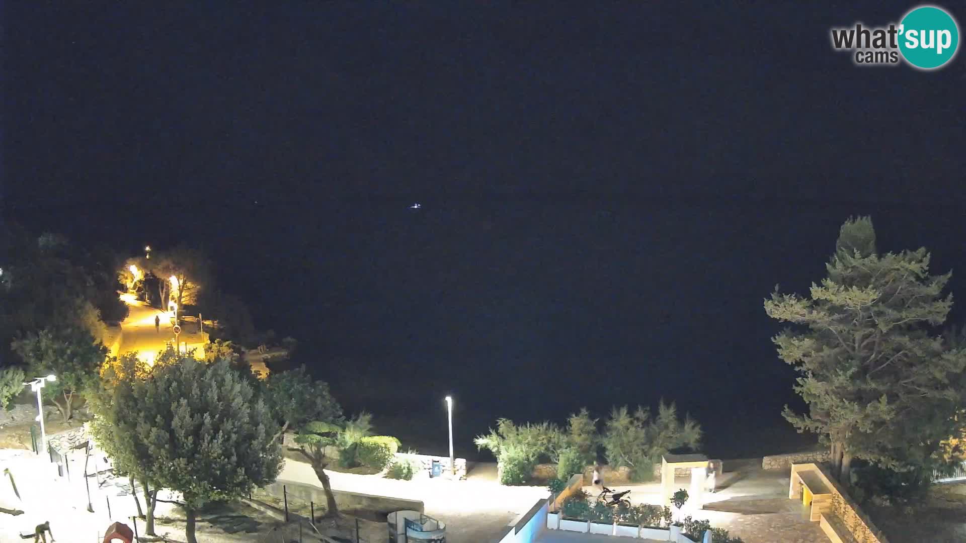 Spletna kamera Plaža Male Mandre – Pogled v živo z otoka Pag