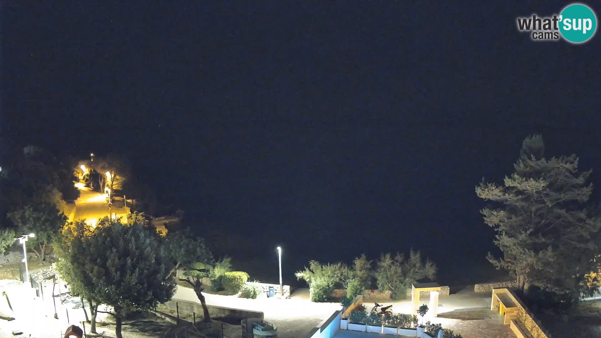 Spletna kamera Plaža Male Mandre – Pogled v živo z otoka Pag