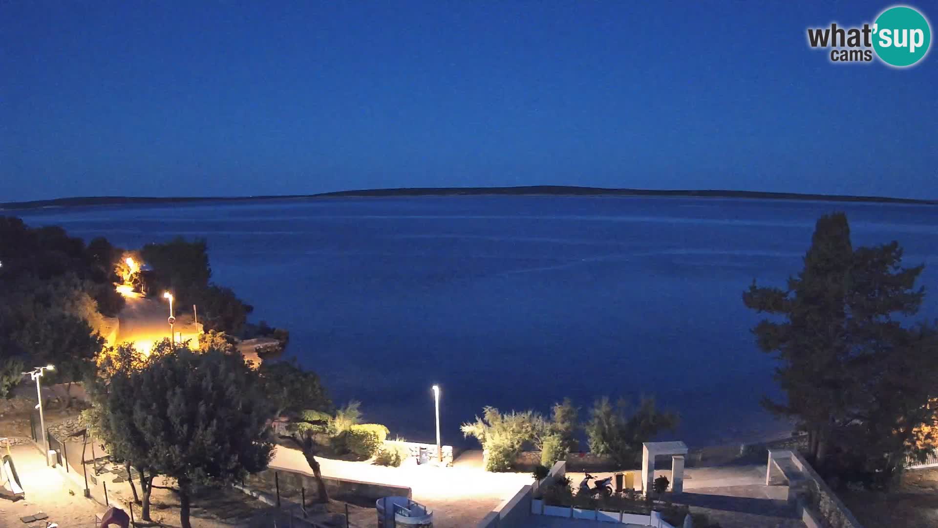 Web kamera Plaža Male Mandre – Pogled uživo s otoka Paga