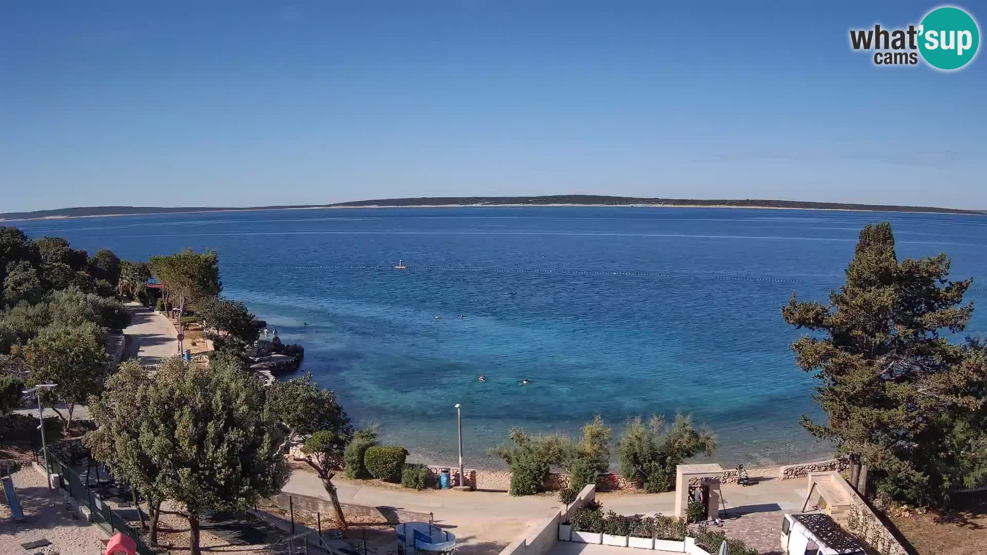 Webcam Plage Male Mandre – Vue en direct depuis l’île de Pag