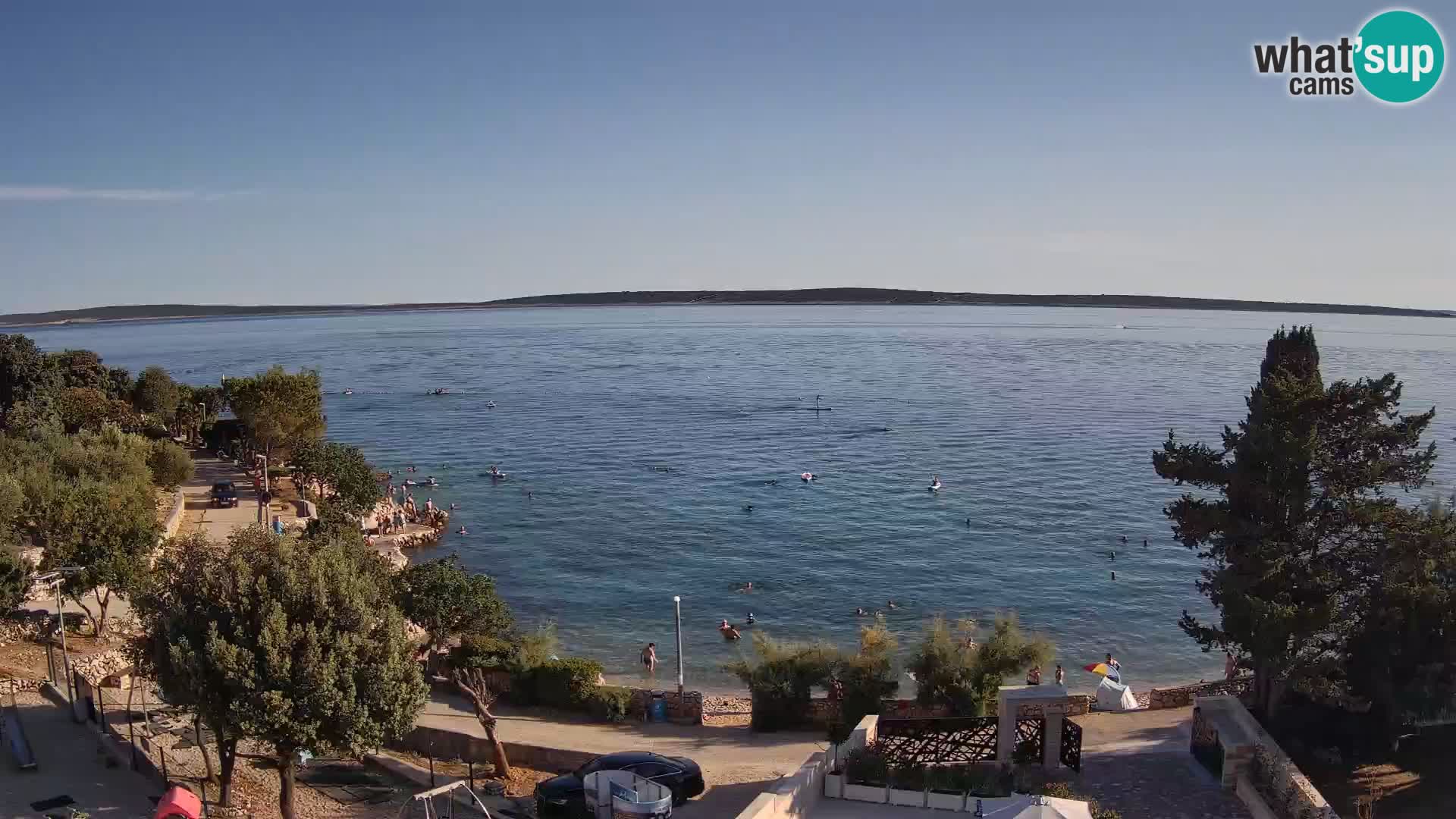 Web kamera Plaža Male Mandre – Pogled uživo s otoka Paga