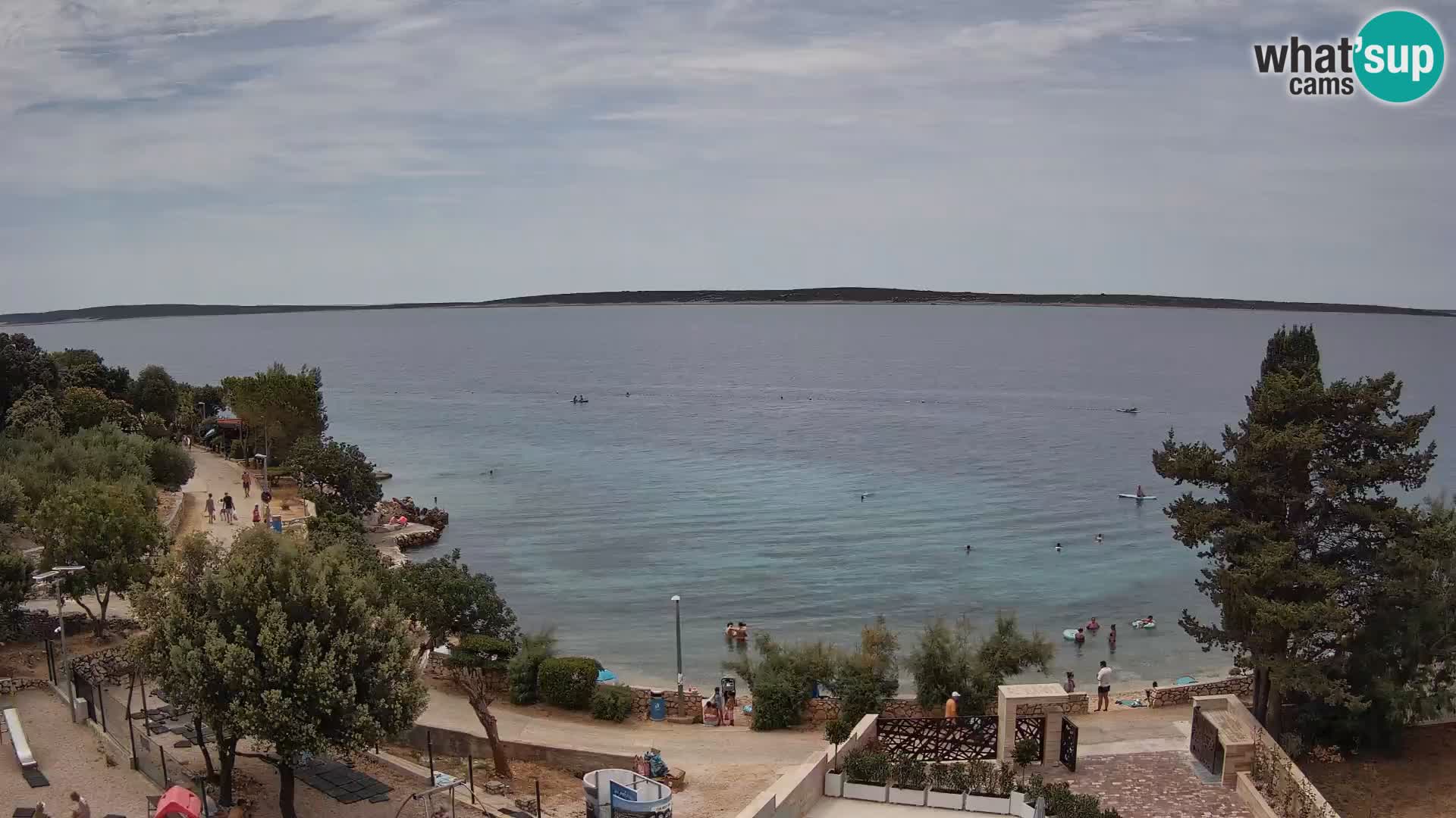 Webcam Plage Male Mandre – Vue en direct depuis l’île de Pag