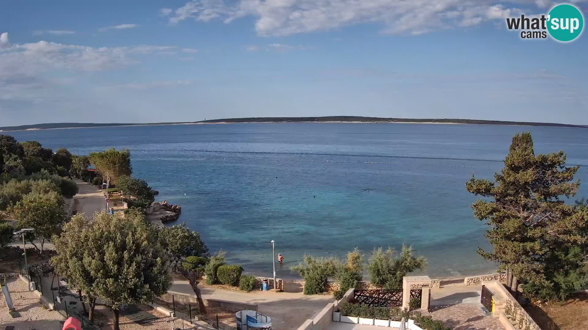 Webcam Strand Male Mandre – Liveblick von der Insel Pag