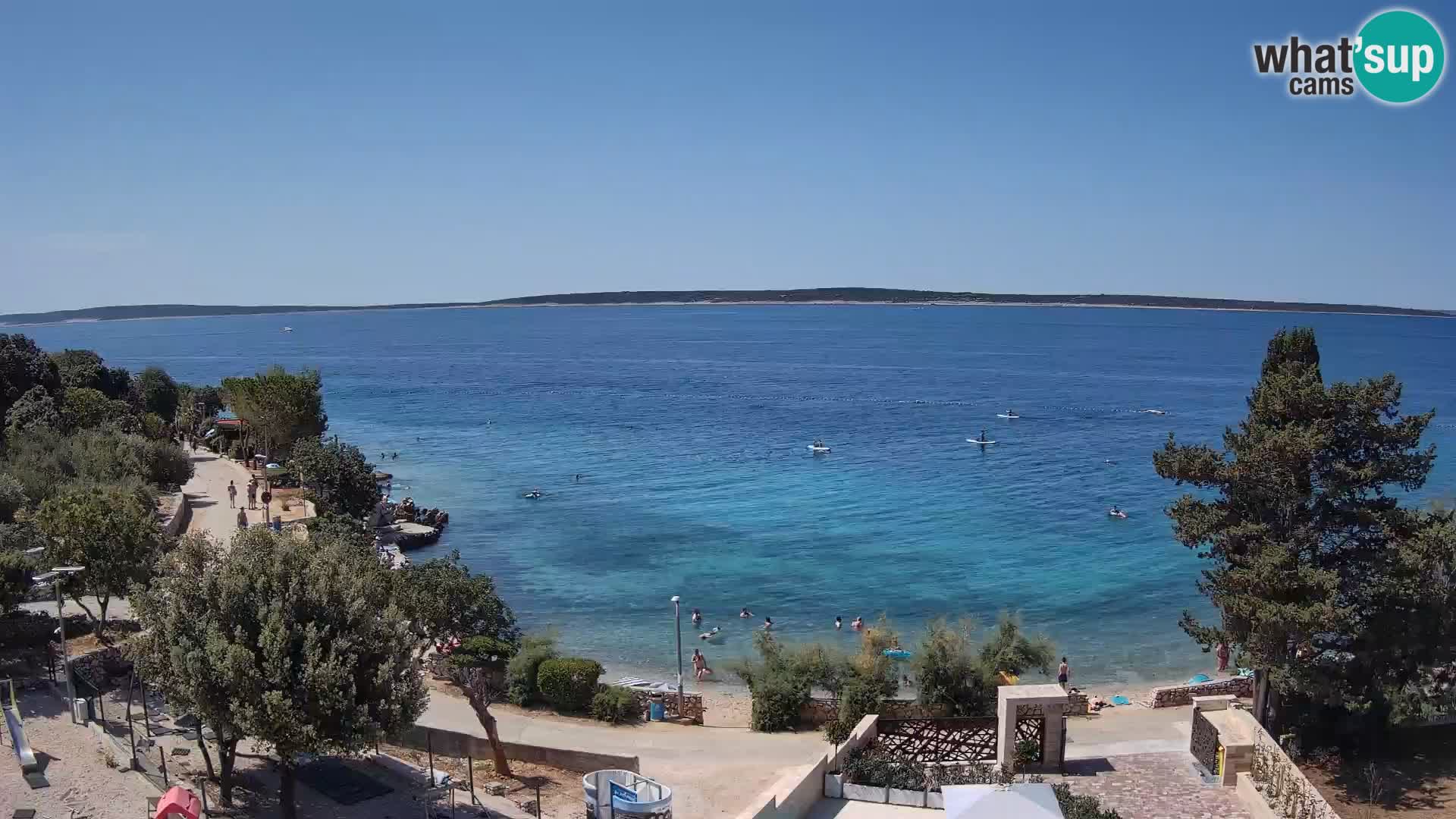Webcam Plaža Male Mandre – Diretta dalla spiaggia sull’isola di Pag