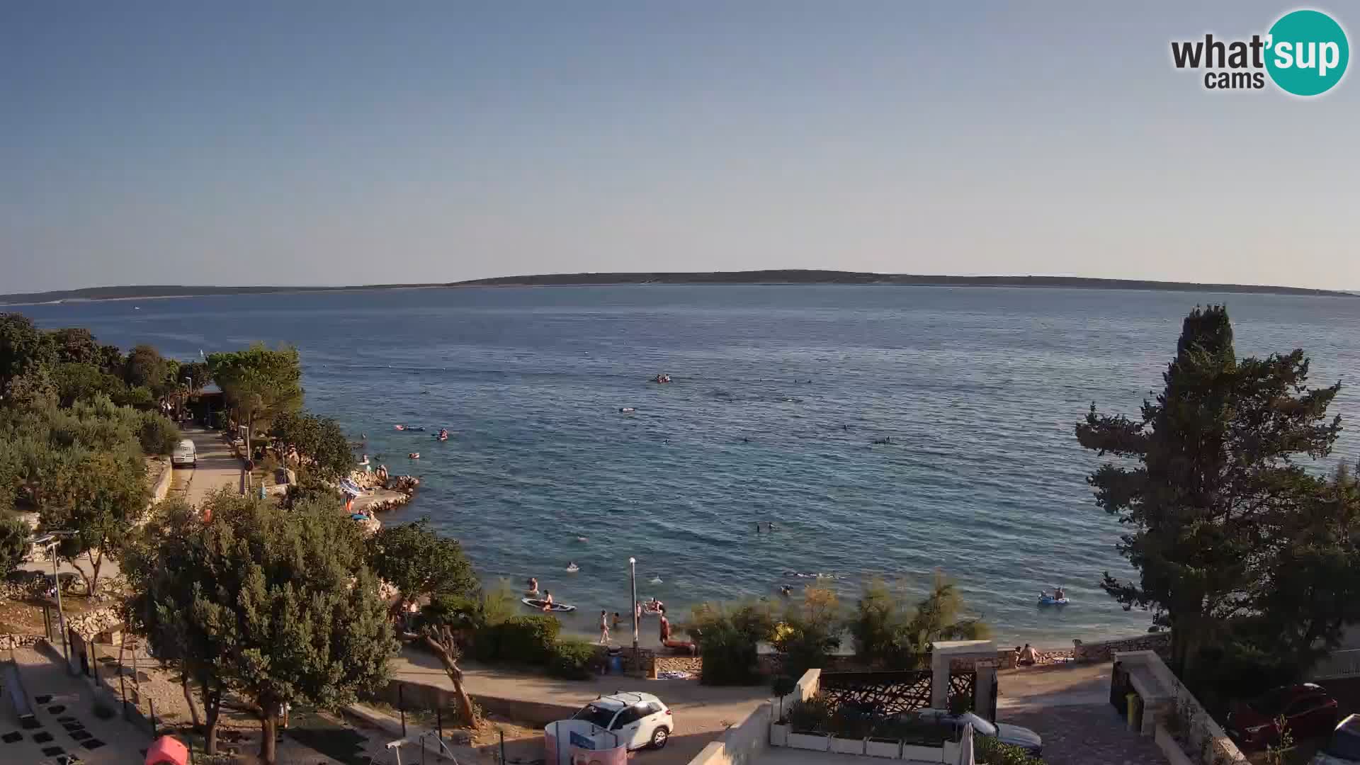 Web kamera Plaža Male Mandre – Pogled uživo s otoka Paga