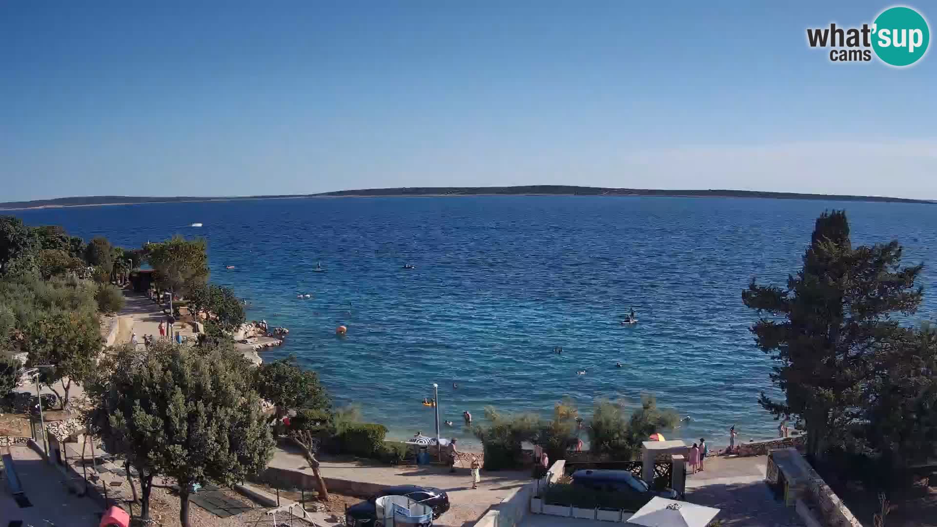 Webcam Strand Male Mandre – Liveblick von der Insel Pag