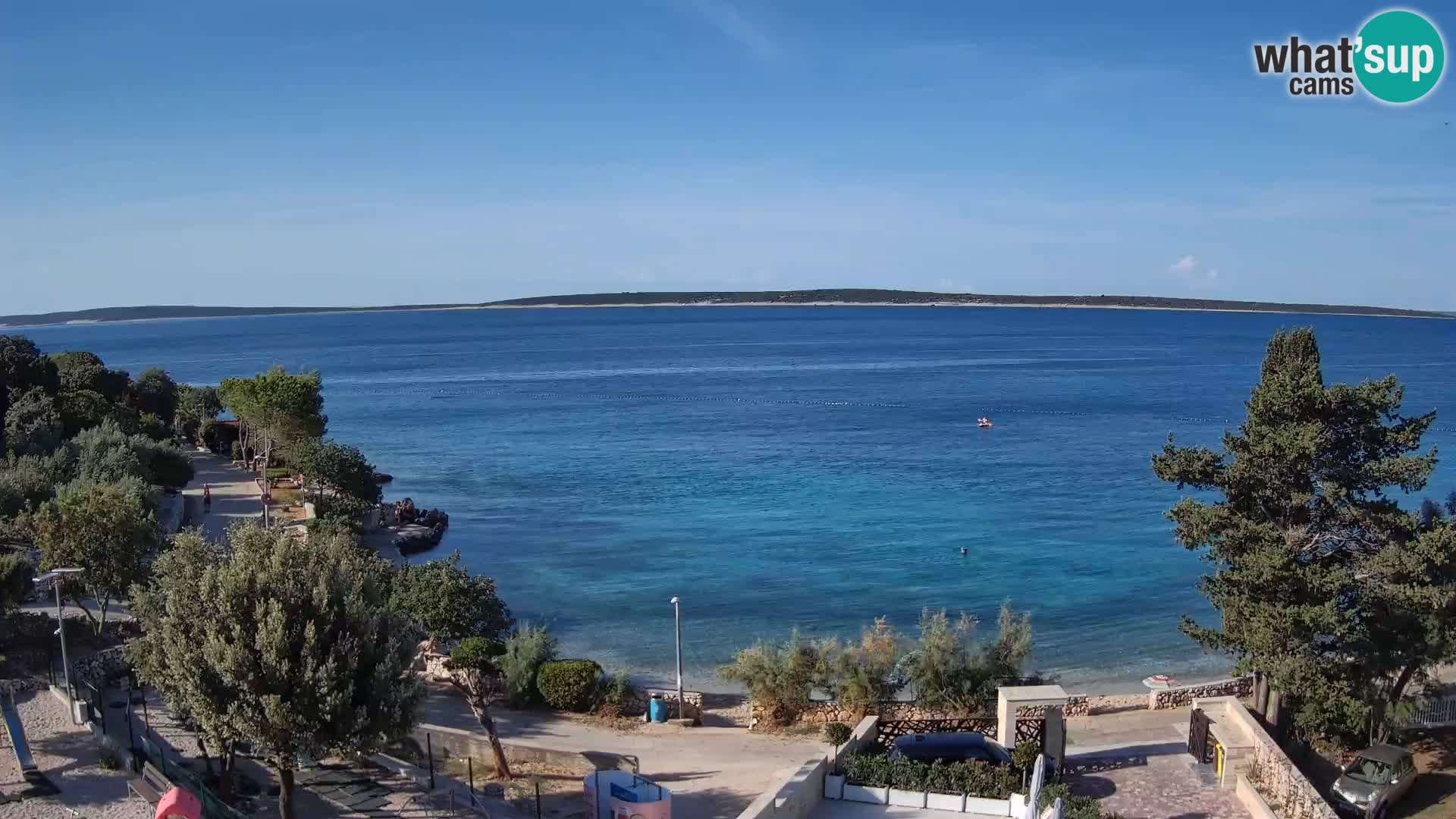 Webcam Plage Male Mandre – Vue en direct depuis l’île de Pag