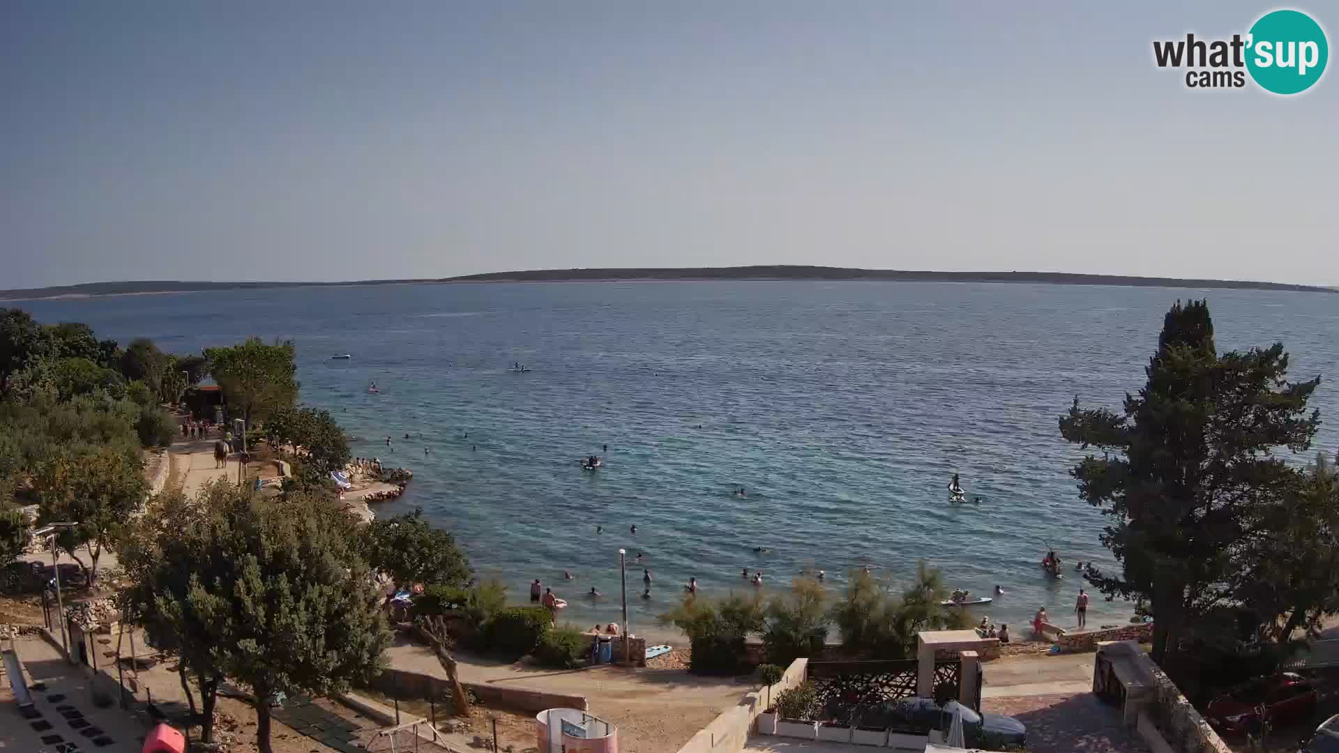 Spletna kamera Plaža Male Mandre – Pogled v živo z otoka Pag