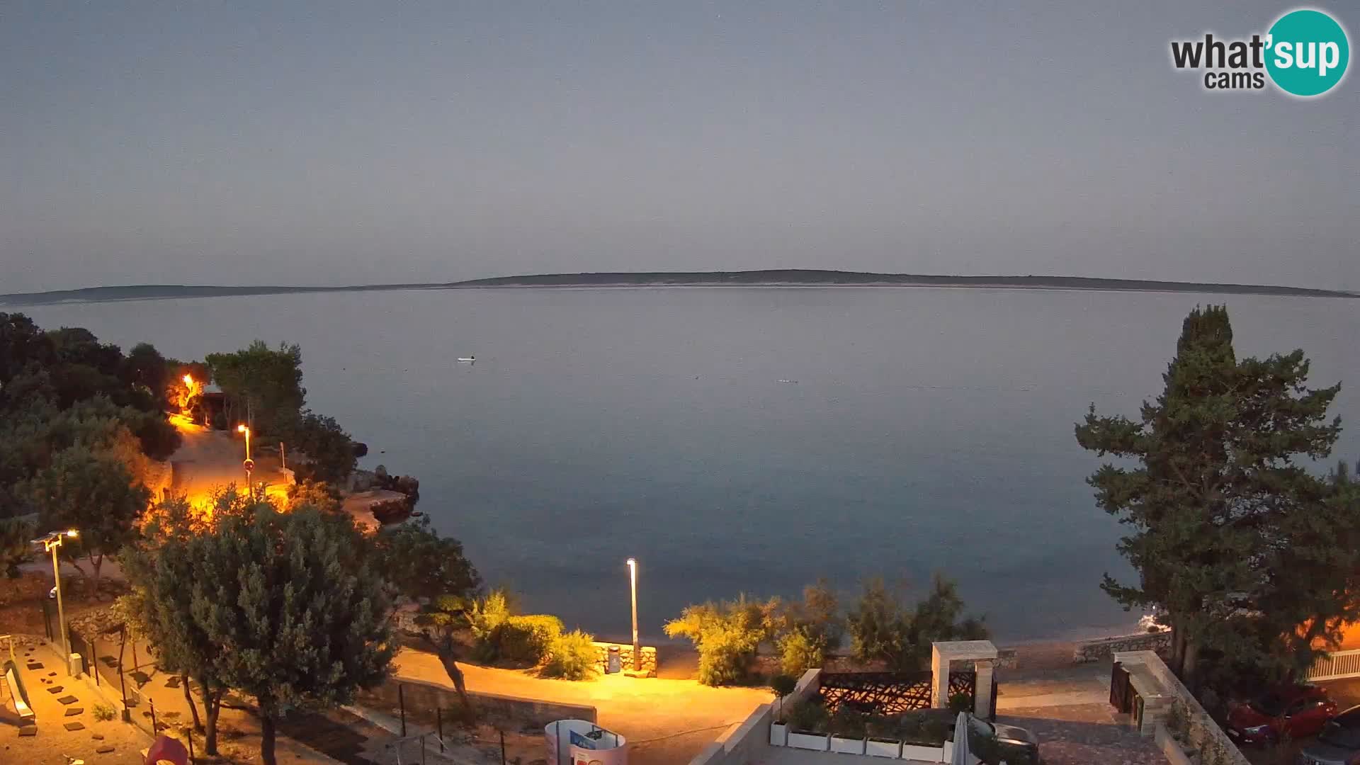 Webcam Plage Male Mandre – Vue en direct depuis l’île de Pag