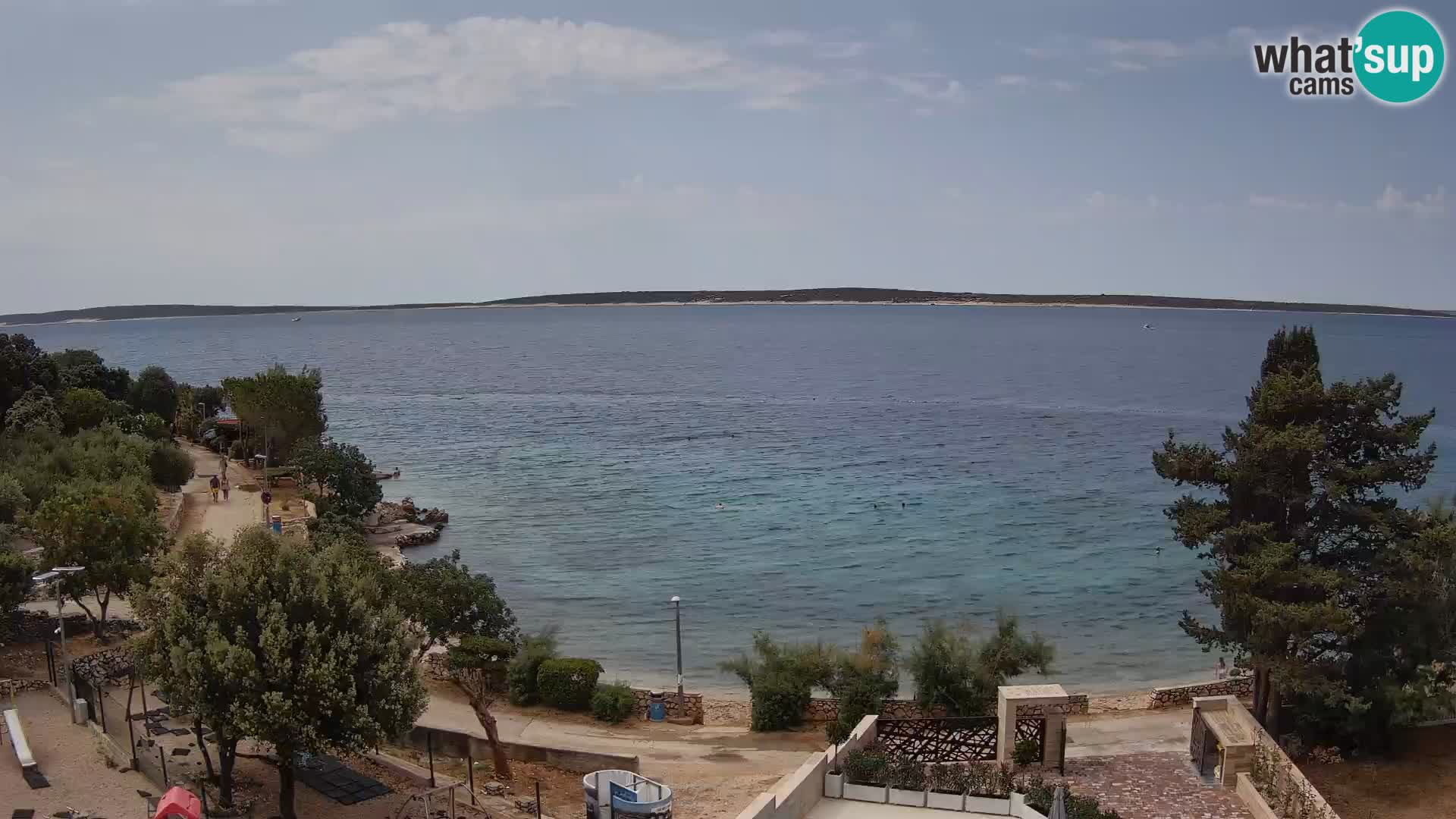 Web kamera Plaža Male Mandre – Pogled uživo s otoka Paga