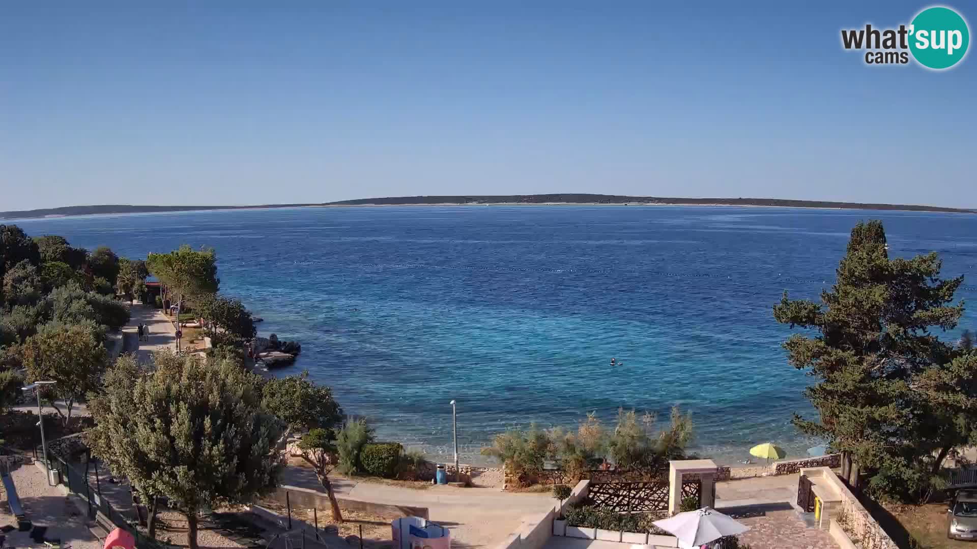 Web kamera Plaža Male Mandre – Pogled uživo s otoka Paga