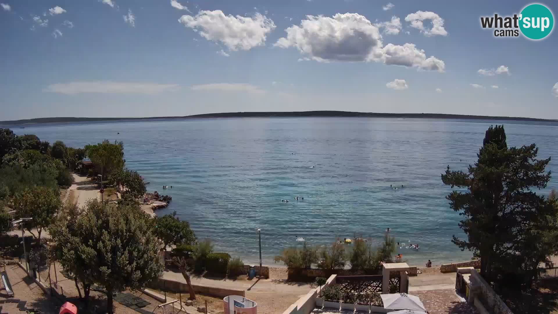 Web kamera Plaža Male Mandre – Pogled uživo s otoka Paga