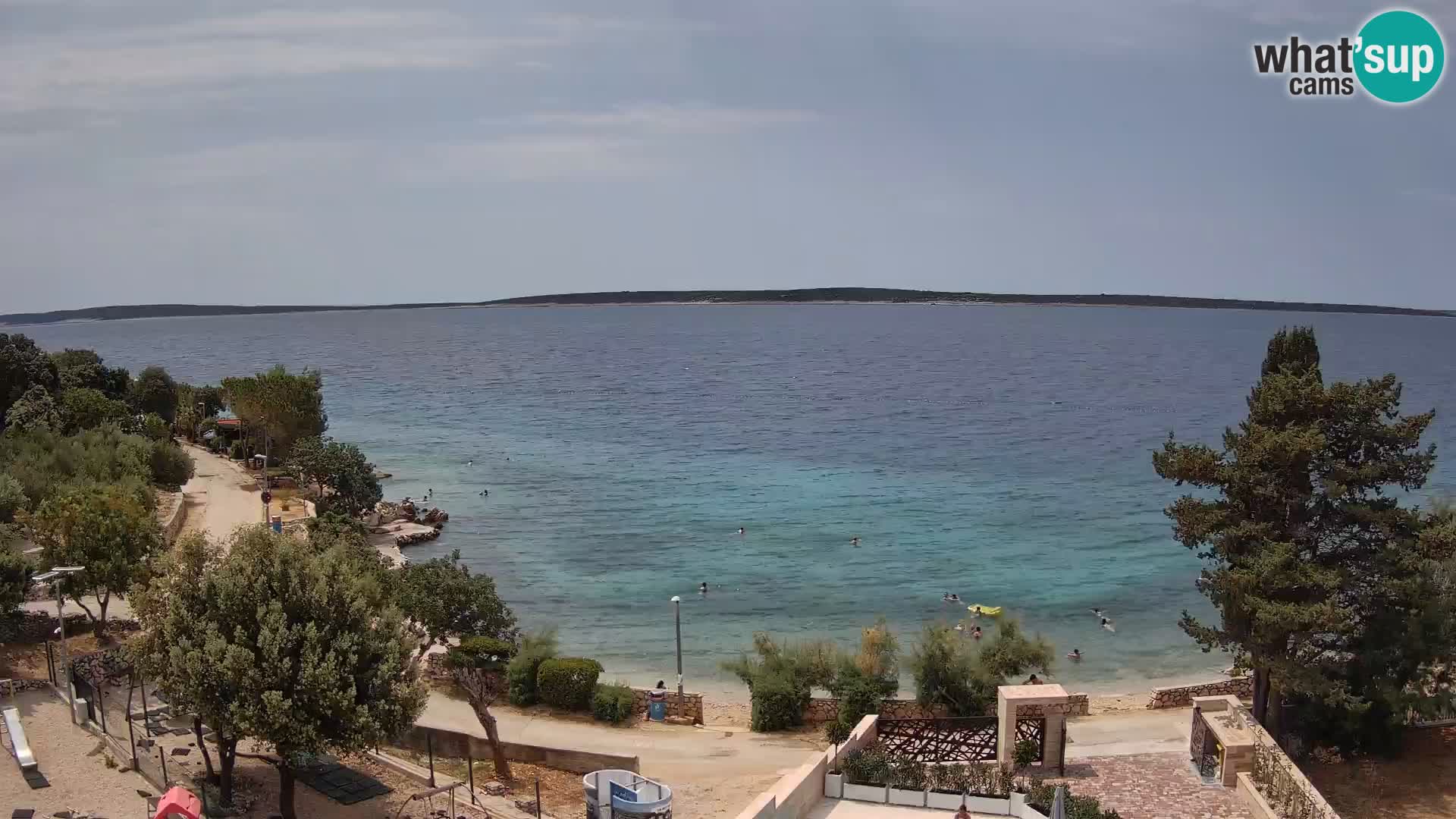 Web kamera Plaža Male Mandre – Pogled uživo s otoka Paga