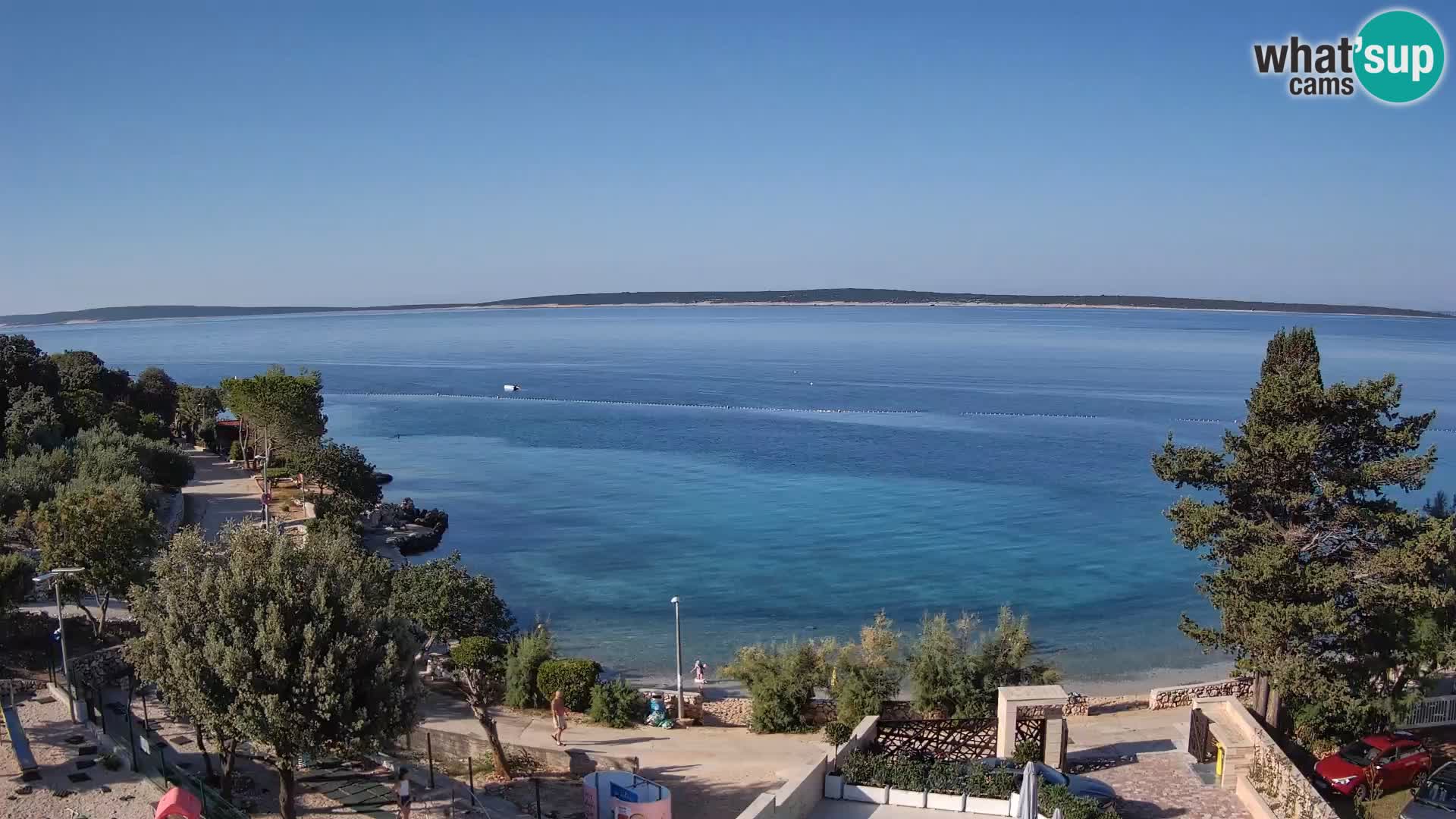 Webcam Plage Male Mandre – Vue en direct depuis l’île de Pag