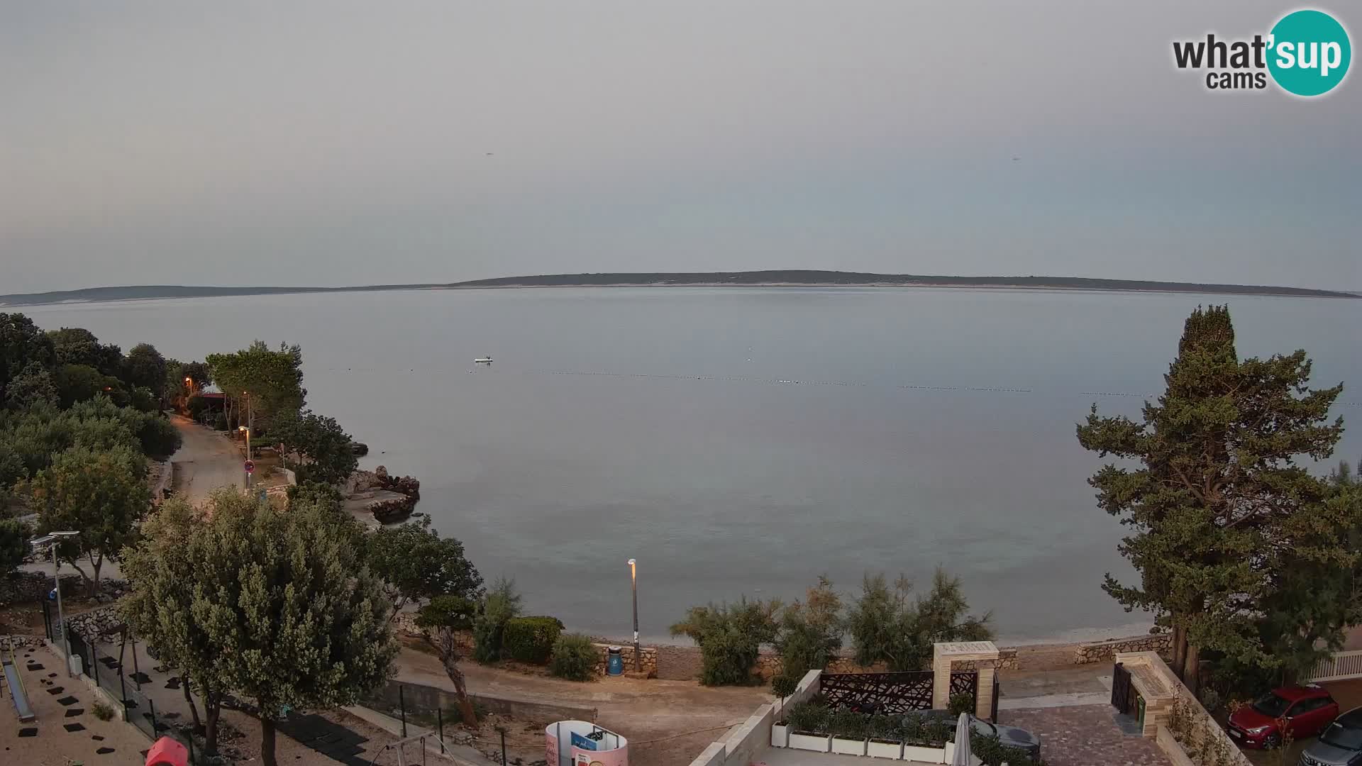 Web kamera Plaža Male Mandre – Pogled uživo s otoka Paga