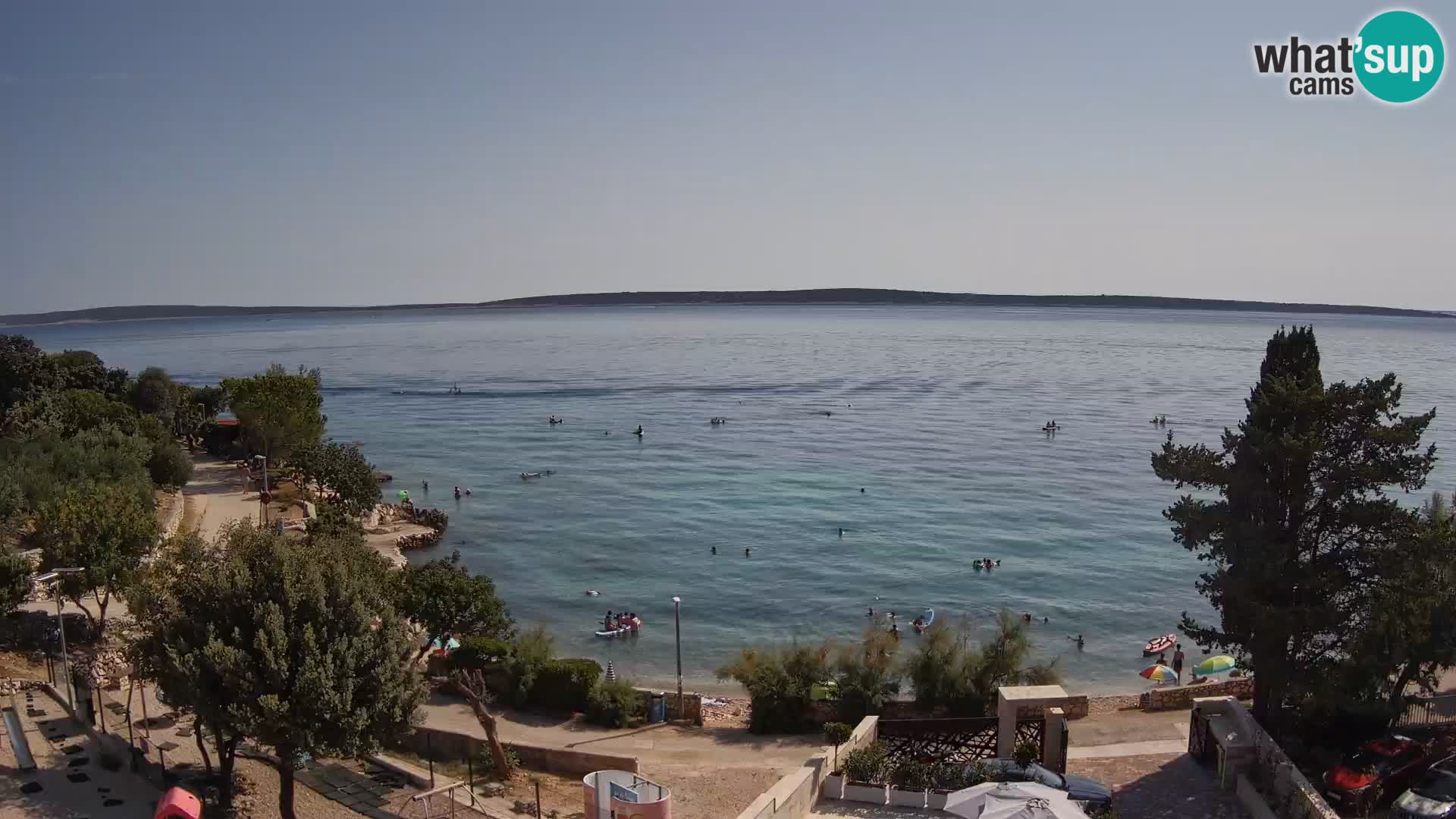 Web kamera Plaža Male Mandre – Pogled uživo s otoka Paga