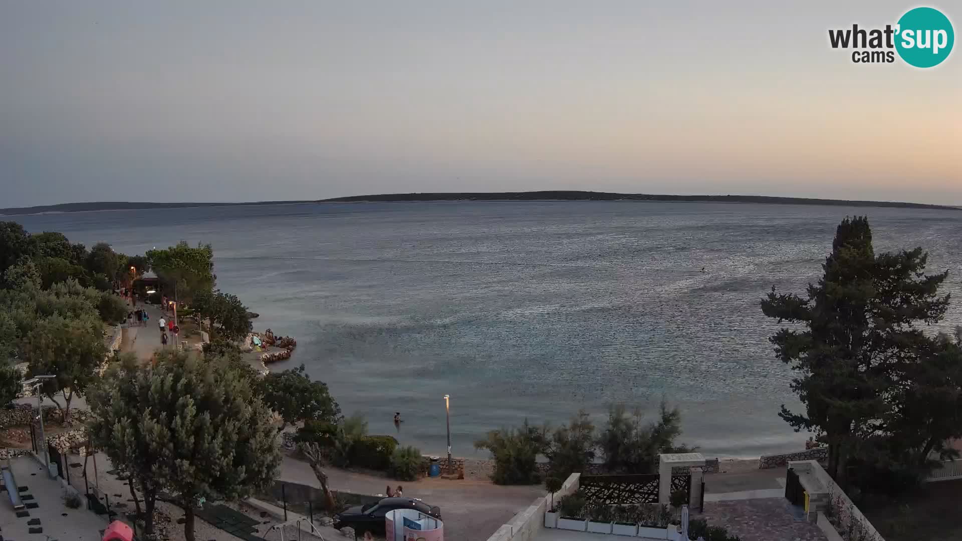 Web kamera Plaža Male Mandre – Pogled uživo s otoka Paga