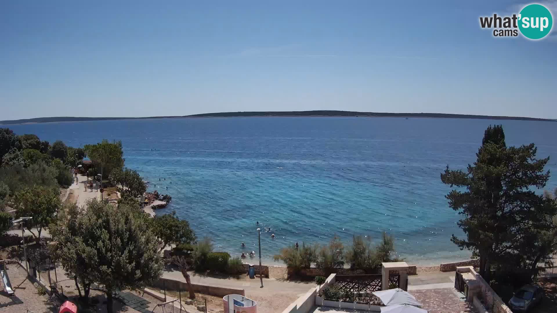 Webcam Plage Male Mandre – Vue en direct depuis l’île de Pag