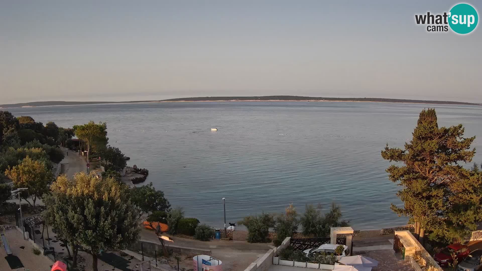 Webcam Plage Male Mandre – Vue en direct depuis l’île de Pag